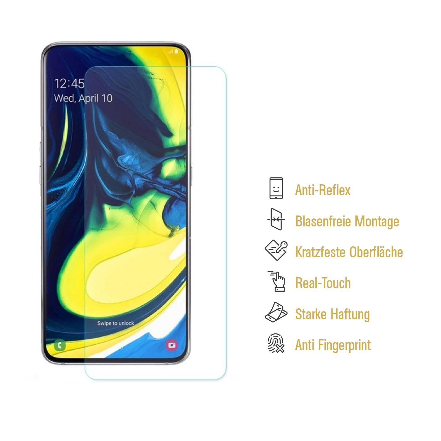 6x Panzerfolie für Samsung Galaxy A90 ANTI-SCHOCK Displayschutzfolie MATT
