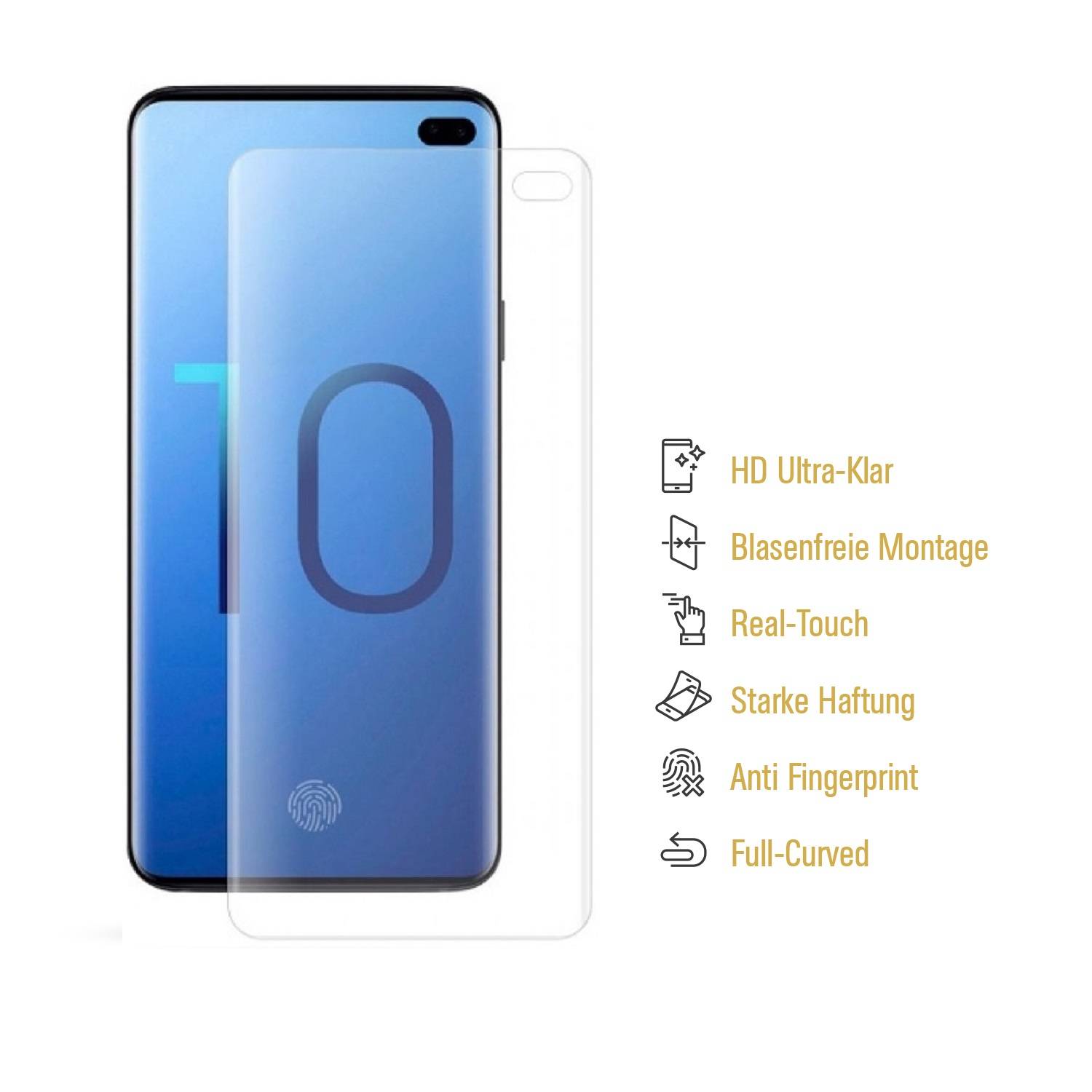 3x Displayfolie für Samsung Galaxy S10 Plus FULL COVER Displayschutzfolie KLAR