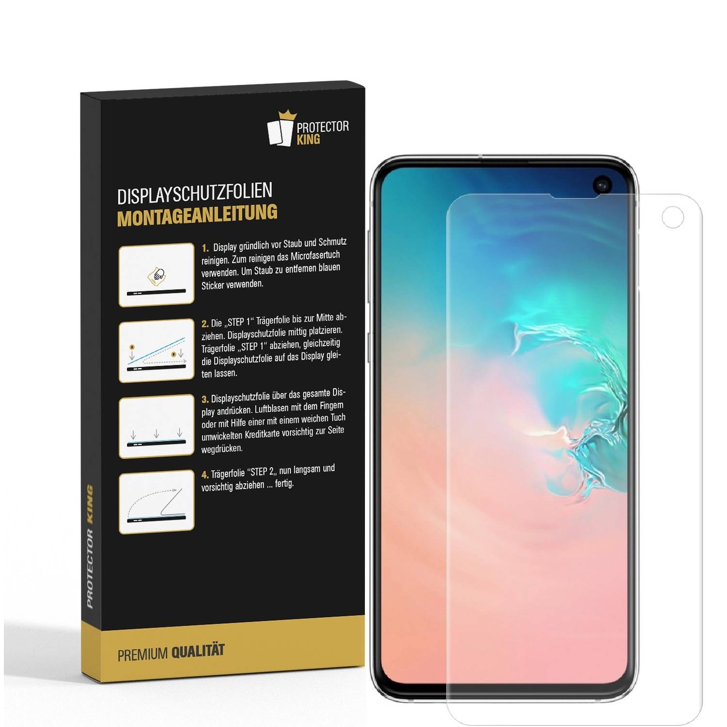 3x FULL COVER Displayschutzfolie für Samsung Galaxy S10e Premium Displayfolie Schutzfolie 3D KLAR