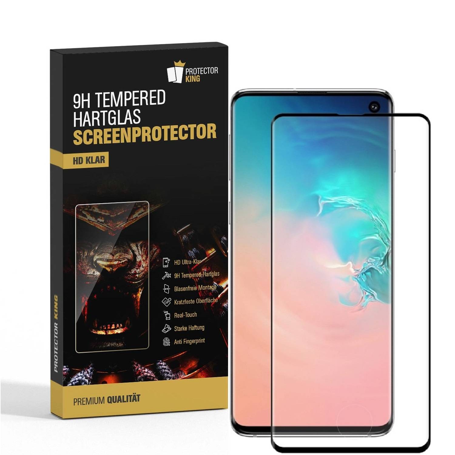 2x 9H Hartglas für Samsung Galaxy S10 FULL CURVED Displayschutz Schutzglas Schutzfolie Panzerfolie SW Panzerglas Displayglas Echtes Tempered Glas