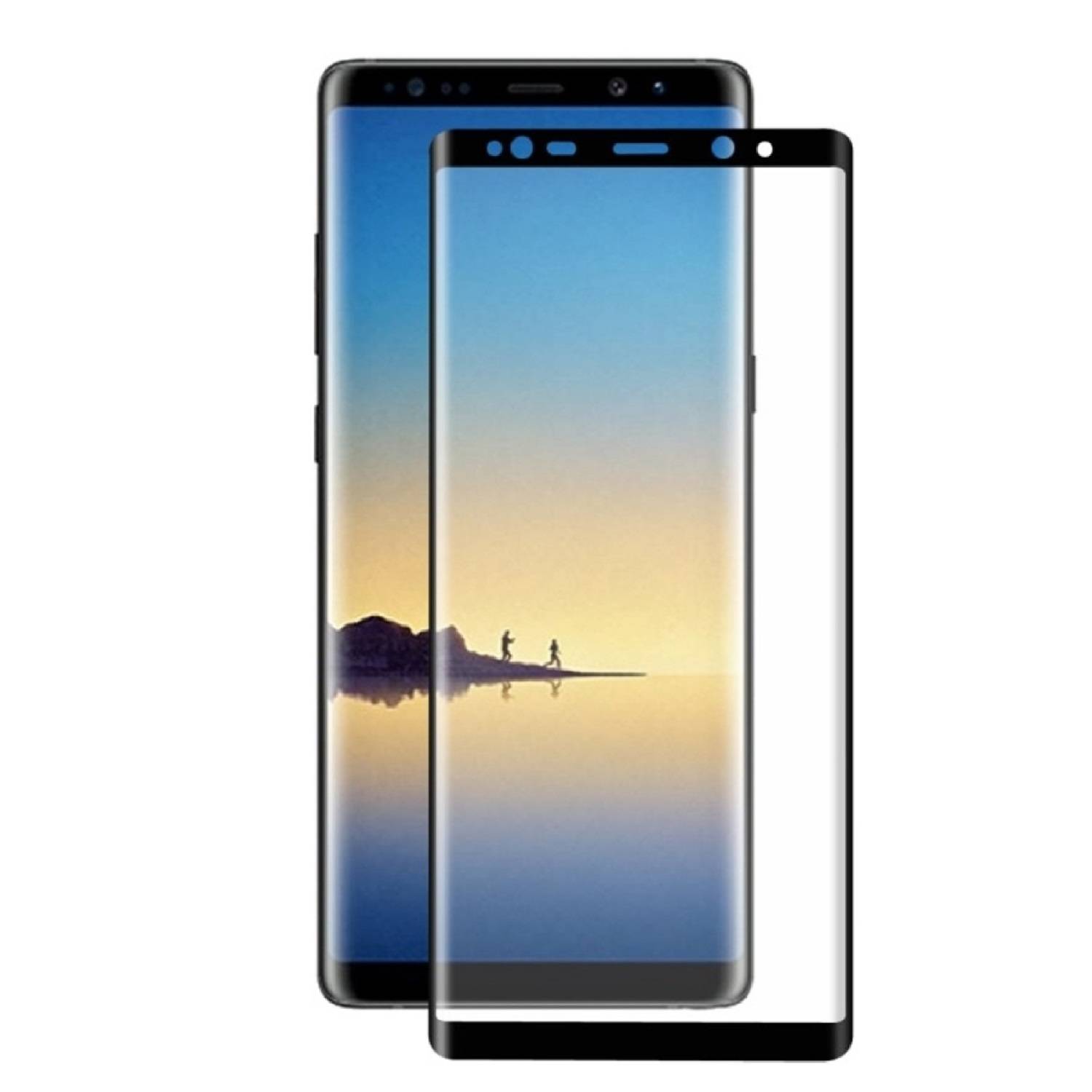 2x 9H Hartglas für Samsung Galaxy Note 8 FULL CURVED Schutzglas Schutzfolie Displayschutz Panzerfolie KLAR Panzerglas Tempered echtes Displayglas