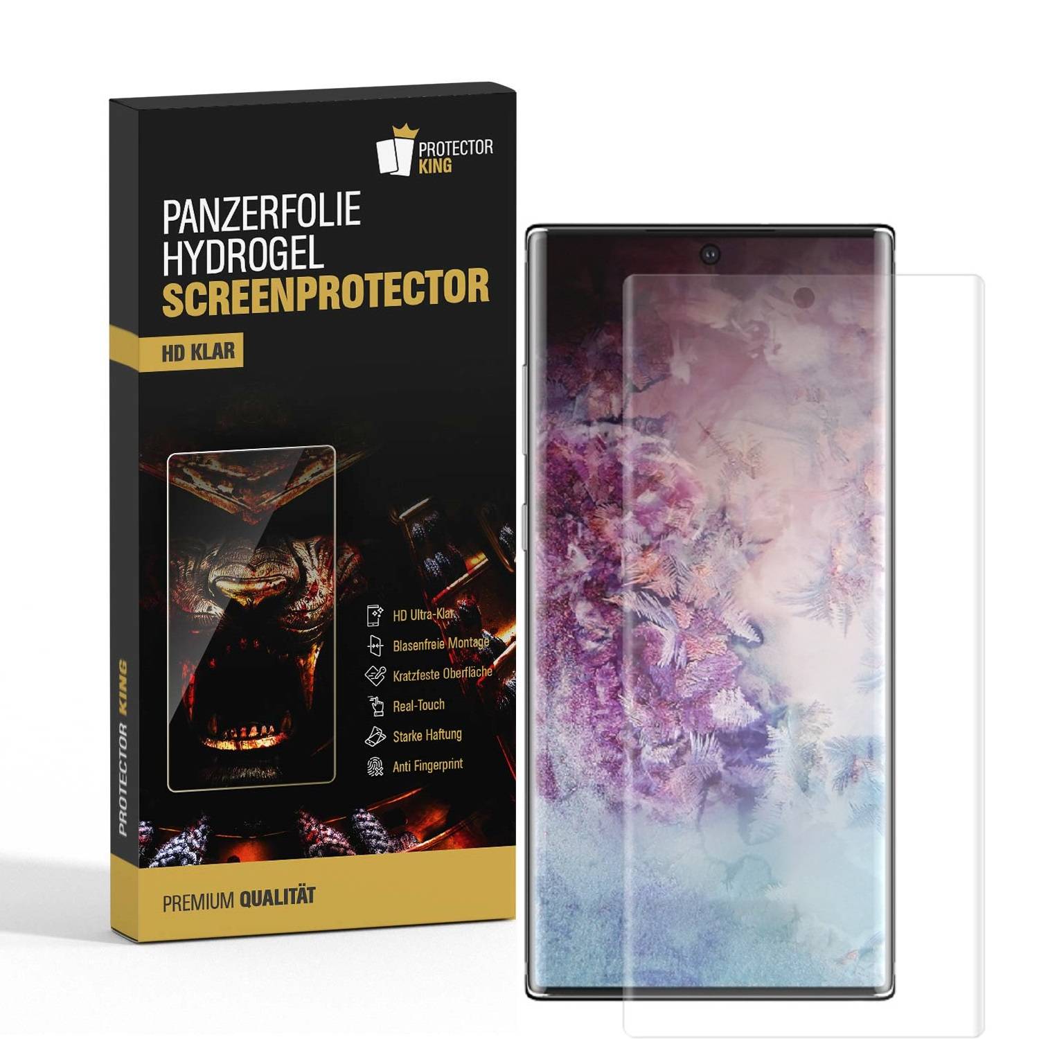 4x Hydrogel-Glass für Samsung Galaxy Note 10 Selbstheilend für Micro Kratzer 3D KLAR Panzerfolie Displayschutz Schutzfolie Screen-Protector