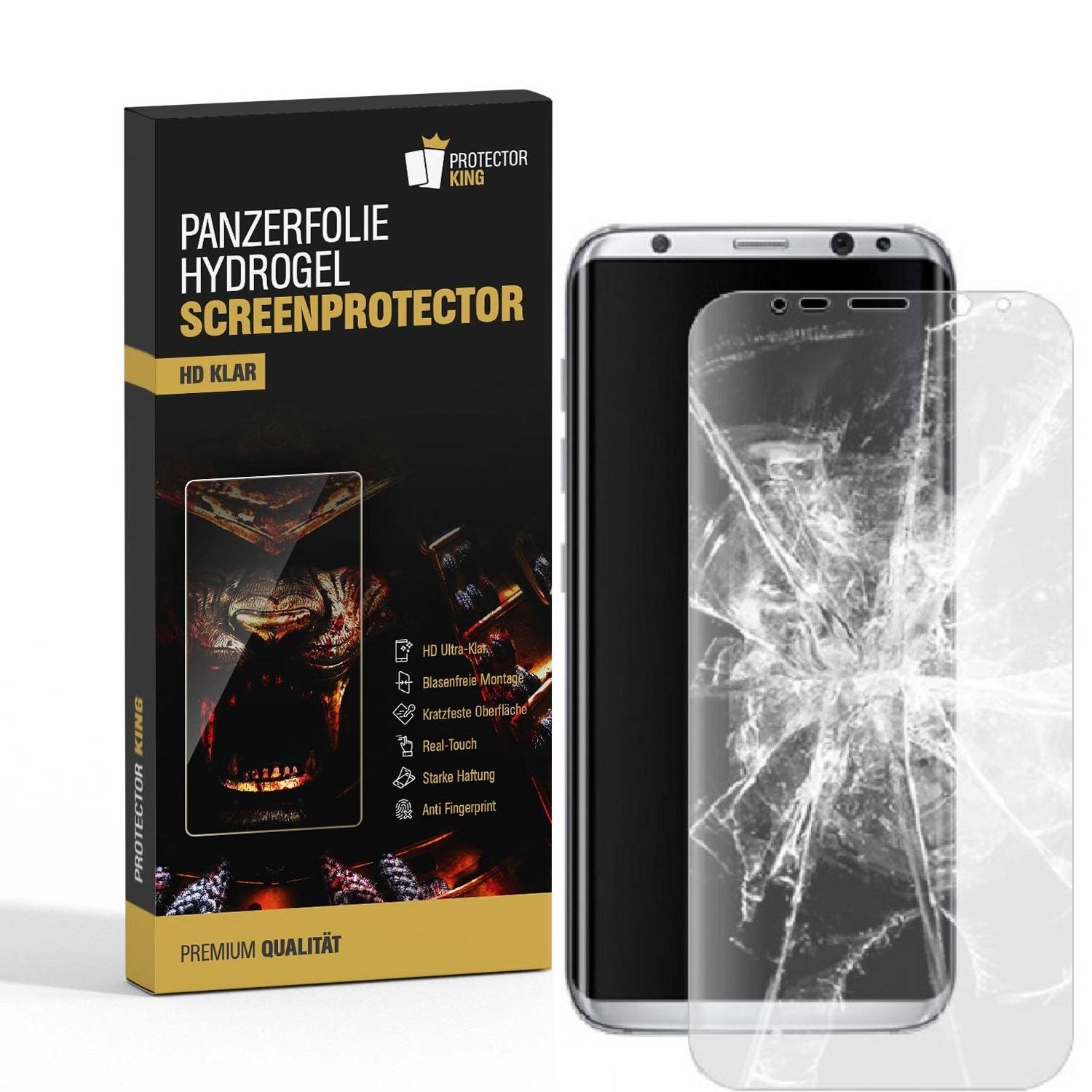 1x Hydrogel-Glass für Samsung Galaxy S8 Plus Selbstheilend für Micro Kratzer 3D KLAR Panzerfolie Displayschutz Schutzfolie Screen-Protector
