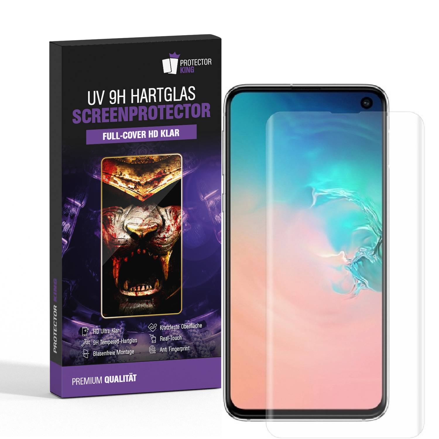 Kopie von 4x UV-Liquid 9H Panzerglas für Samsung Galaxy S10e 3D KLAR echtes Tempered Panzerhartglas Schutzglas Displayschutz Panzerfolie Schutzfolie