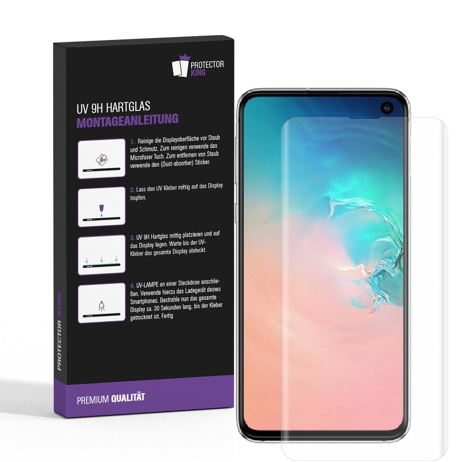 2x UV-Liquid 9H Panzerglas für Samsung Galaxy S10e 3D KLAR echtes Tempered Panzerhartglas Schutzglas Displayschutz Panzerfolie Schutzfolie Screen