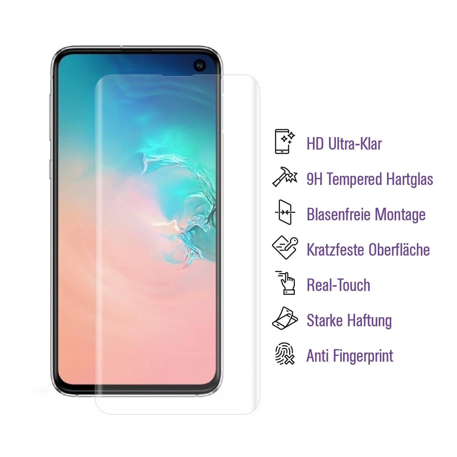 3x UV-Liquid 9H Panzerglas für Samsung Galaxy S10e 3D KLAR echtes Tempered Panzerhartglas Schutzglas Displayschutz Panzerfolie Schutzfolie Screen