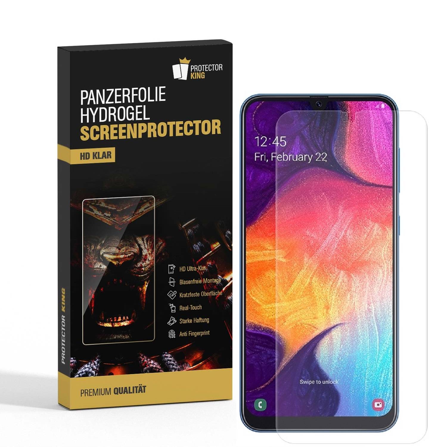 1x Hydrogel-Glass für Samsung Galaxy A40 Selbstheilend für Micro Kratzer 3D KLAR Panzerfolie Displayschutz Schutzfolie Screen-Protector