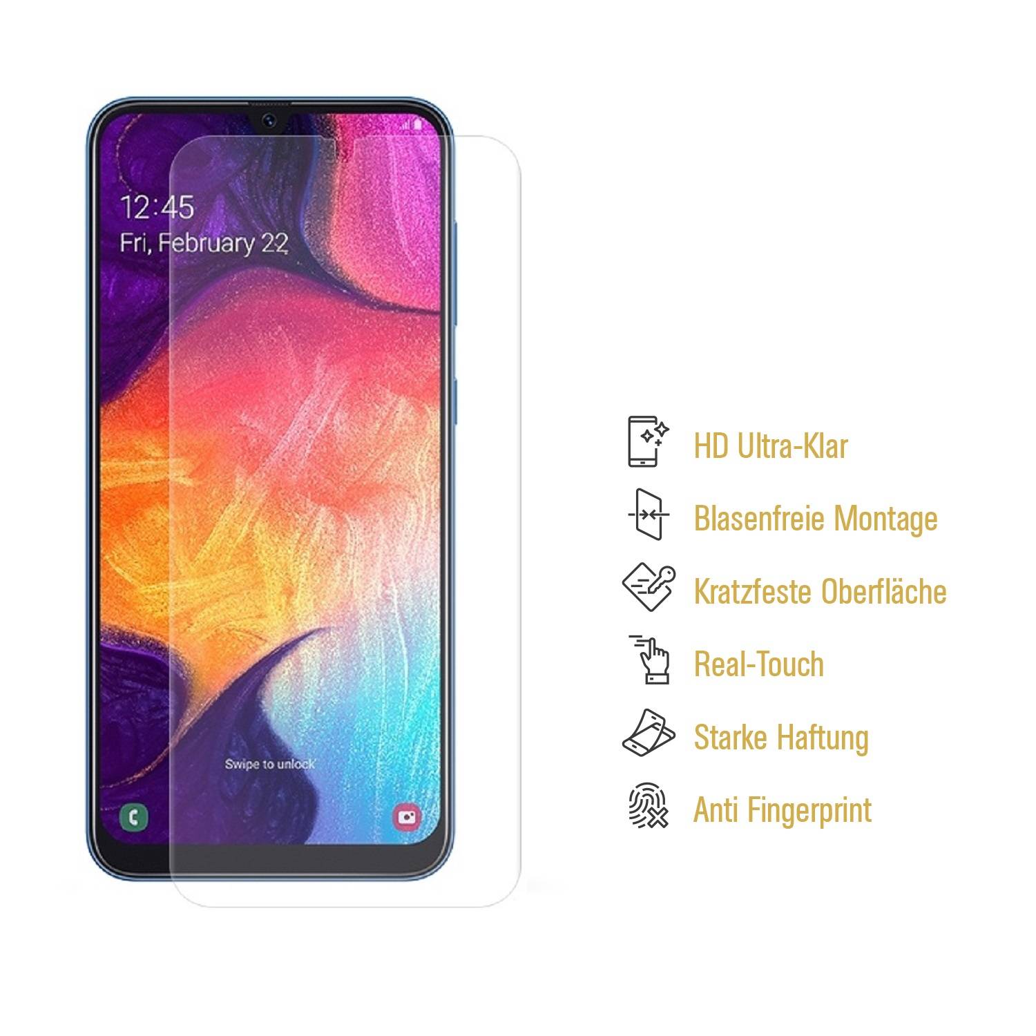 3x Hydrogel-Glass für Samsung Galaxy A40 Selbstheilend für Micro Kratzer 3D KLAR Panzerfolie Displayschutz Schutzfolie Screen-Protector