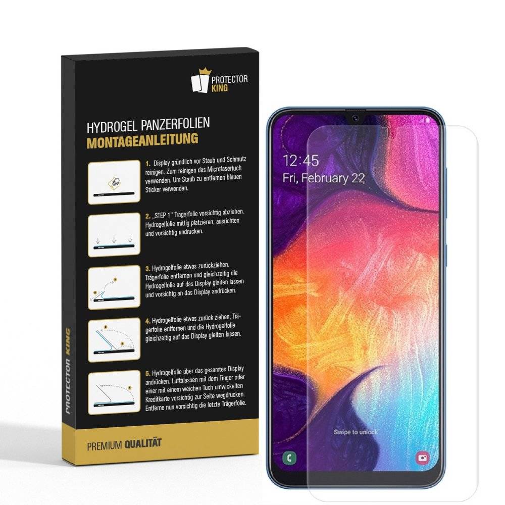 6x Hydrogel-Glass für Samsung Galaxy A50 Selbstheilend für Micro Kratzer 3D KLAR Panzerfolie Displayschutz Schutzfolie Screen-Protector