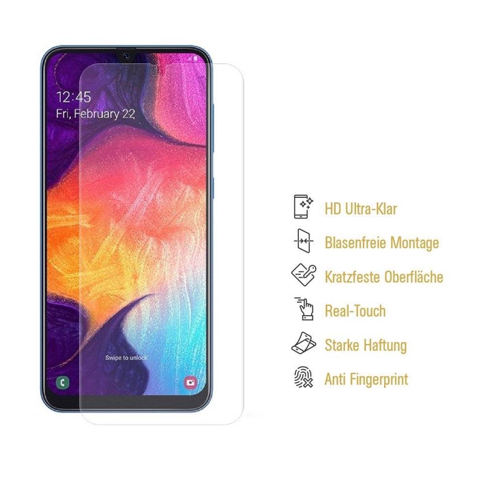 2x Hydrogel-Glass für Samsung Galaxy A50 Selbstheilend für Micro Kratzer 3D KLAR Panzerfolie Displayschutz Schutzfolie Screen-Protector