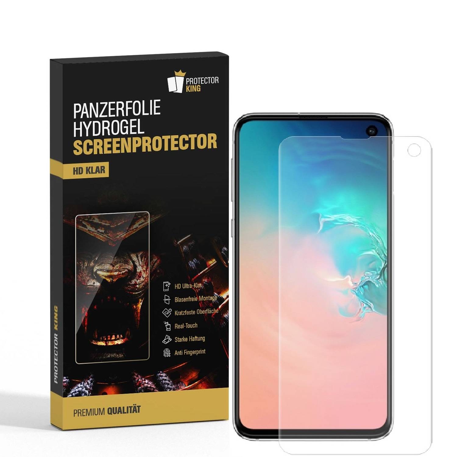 1x Hydrogel-Glass für Samsung Galaxy S10e Selbstheilend für Micro Kratzer 3D KLAR Panzerfolie Displayschutz Schutzfolie Screen-Protector