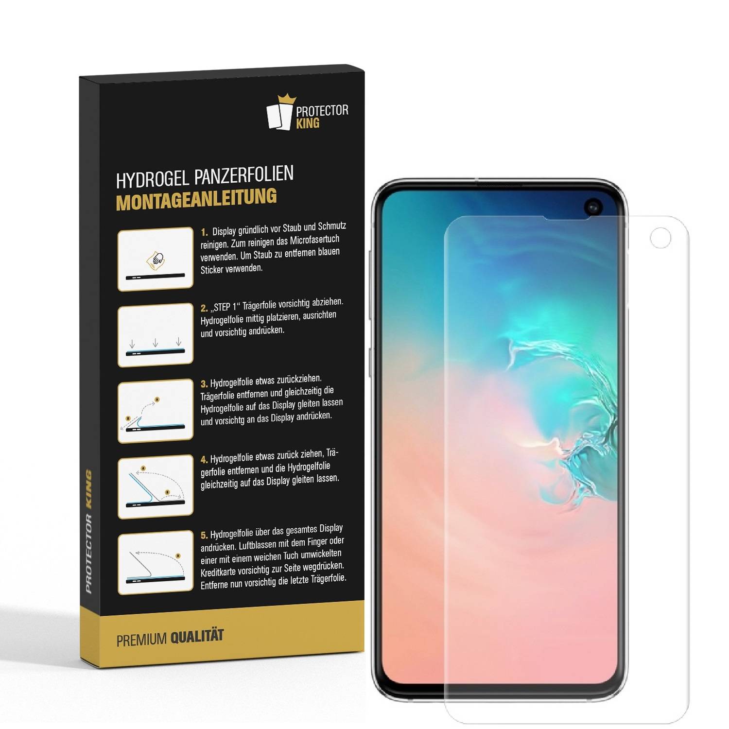 3x Hydrogel-Glass für Samsung Galaxy S10e Selbstheilend für Micro Kratzer 3D KLAR Panzerfolie Displayschutz Schutzfolie Screen-Protector