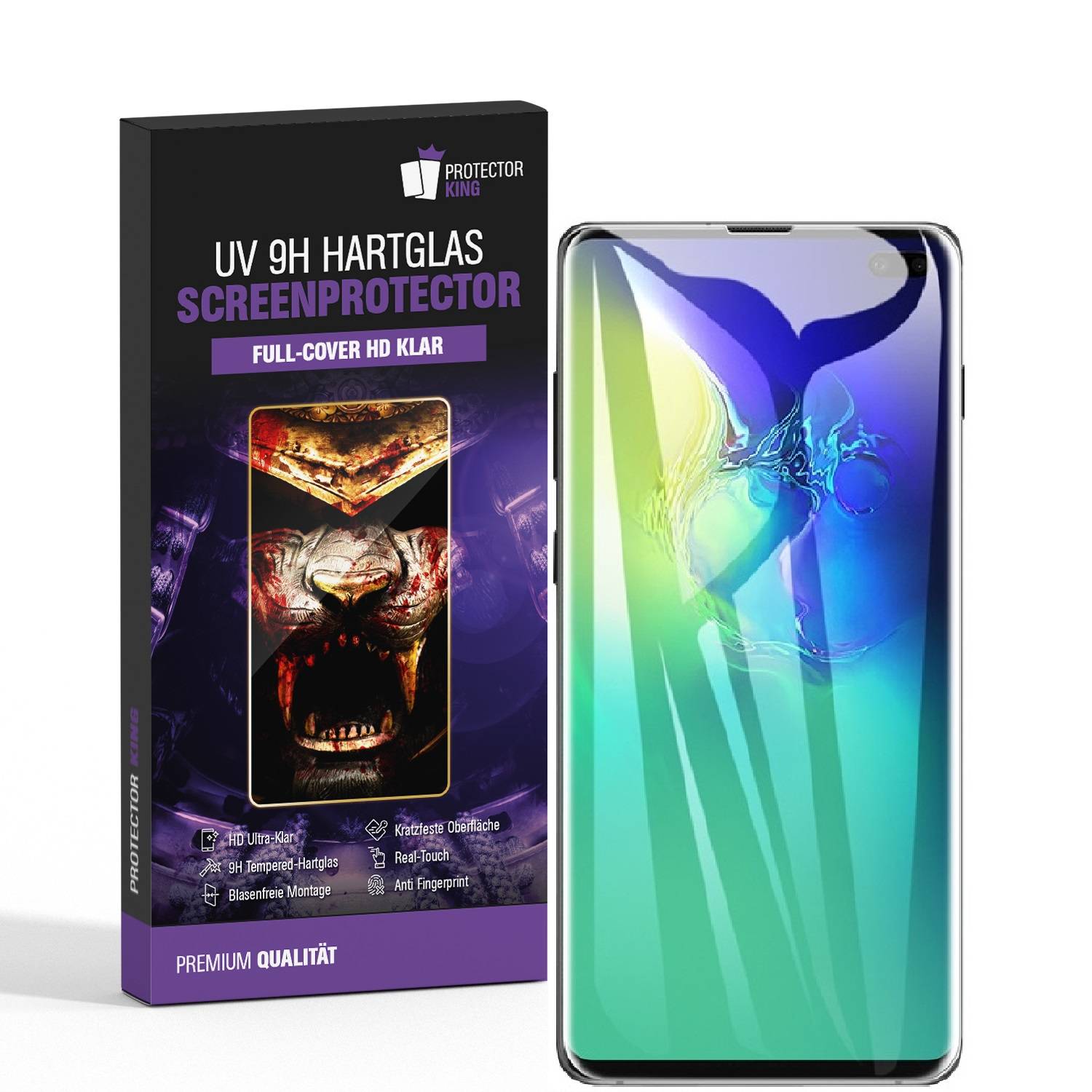 2x UV-Liquid 9H Panzerglas für Samsung Galaxy S10 Plus 3D KLAR echtes Tempered Panzerhartglas Schutzglas Displayschutz Panzerfolie Schutzfolie