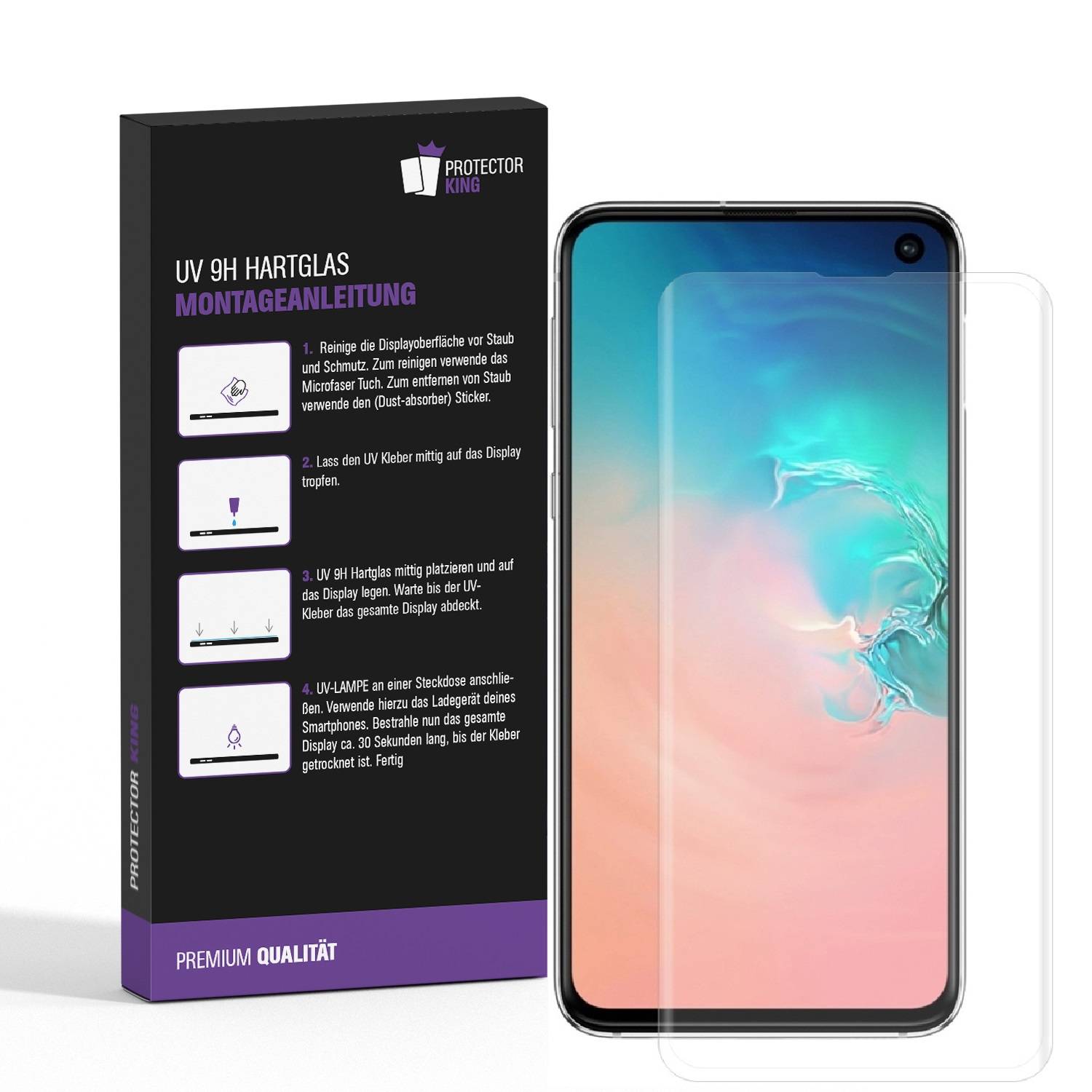 6x UV-Liquid 9H Panzerglas für Samsung Galaxy S10 3D KLAR echtes Tempered Panzerhartglas Schutzglas Displayschutz Panzerfolie Schutzfolie Screen