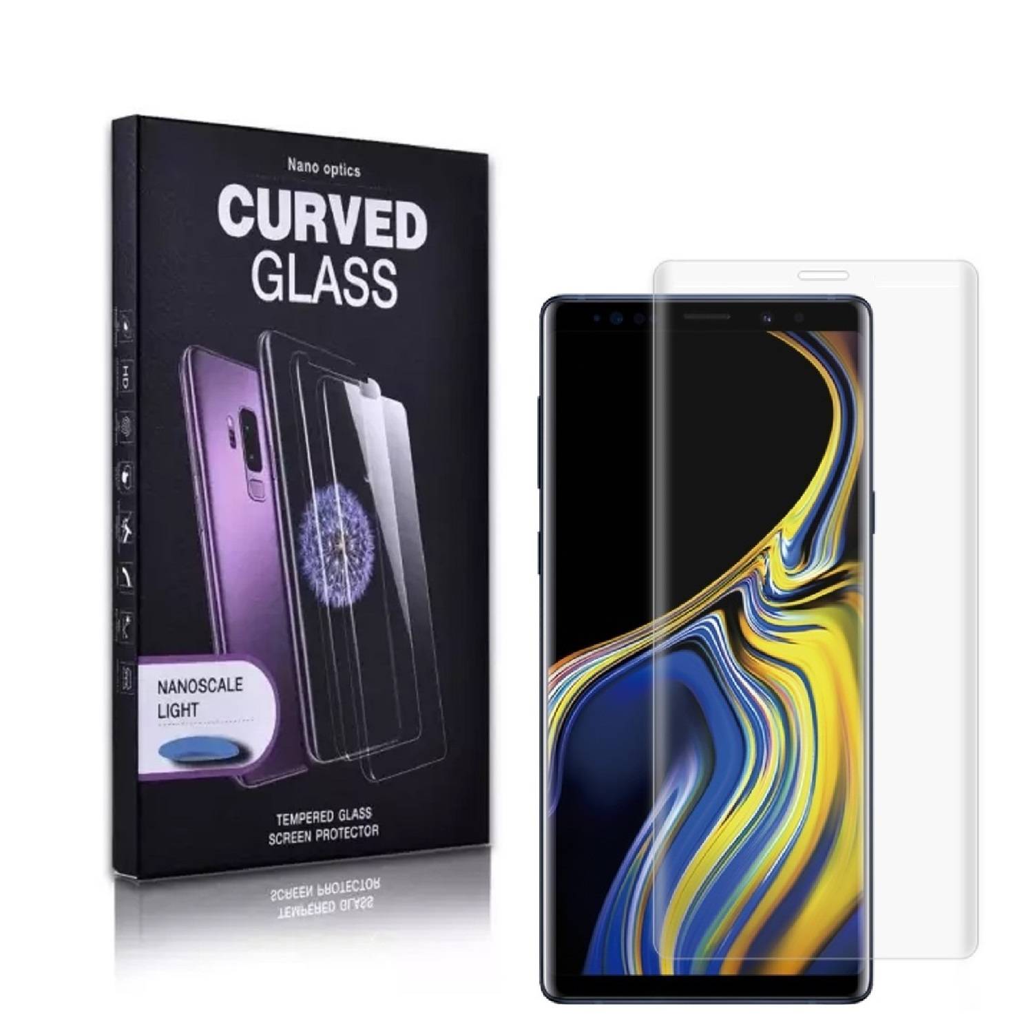 1x UV-Liquid 9H Panzerglas für Samsung Galaxy Note 9 3D KLAR echtes Tempered Panzerhartglas Schutzglas Displayschutz Panzerfolie Schutzfolie Screen