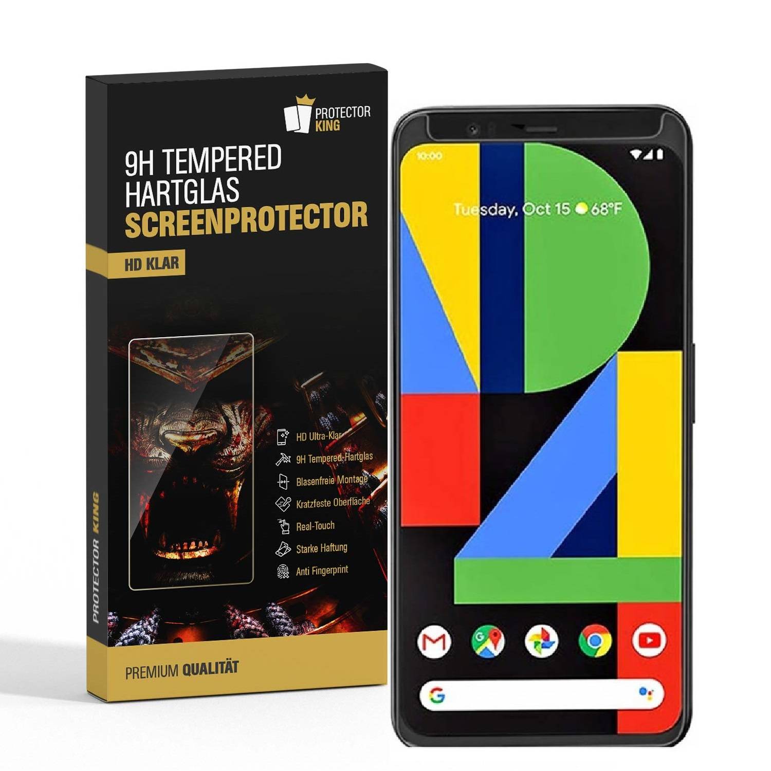 2x 9H Panzerhartglas für Google Pixel 4 ECHTES TEMPERED Panzerglas Screen Protector Displayschutz Schutzglas Panzerfolie Schutzfolie Hartglas
