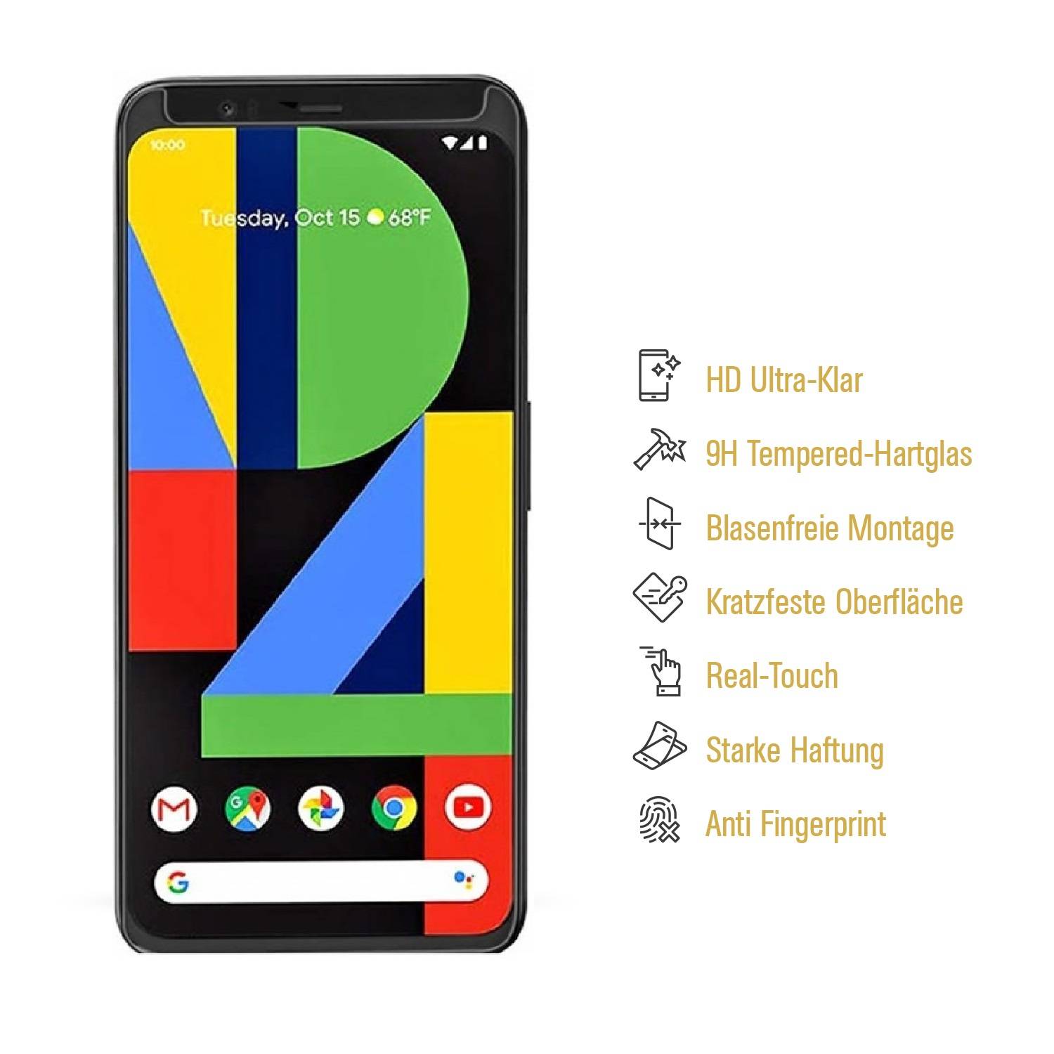 1x 9H Panzerhartglas für Google Pixel 4 ECHTES TEMPERED Panzerglas Screen Protector Displayschutz Schutzglas Panzerfolie Schutzfolie Hartglas