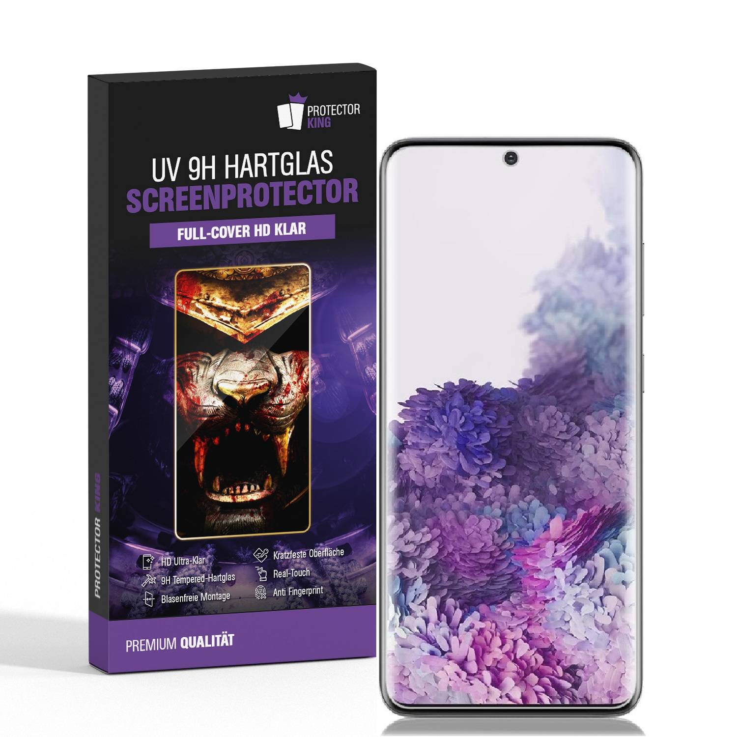 4x UV-Liquid 9H Panzerglas für Samsung Galaxy S20 Ultra 3D KLAR echtes Tempered Panzerhartglas Schutzglas Displayschutz Panzerfolie Schutzfolie
