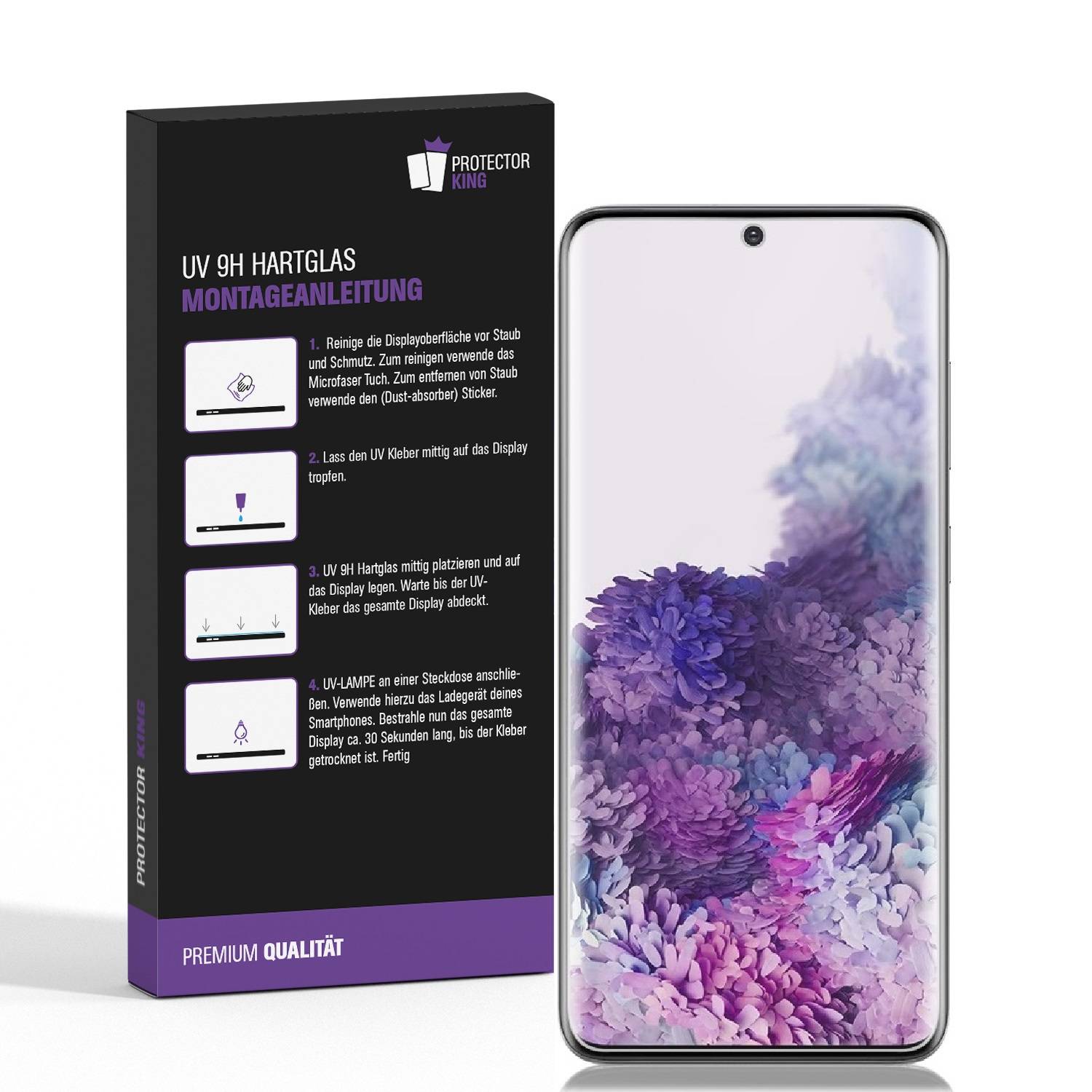 Kopie von 2x UV-Liquid 9H Panzerglas für Samsung Galaxy S20 Plus 3D KLAR echtes Tempered Panzerhartglas Schutzglas Displayschutz Panzerfolie