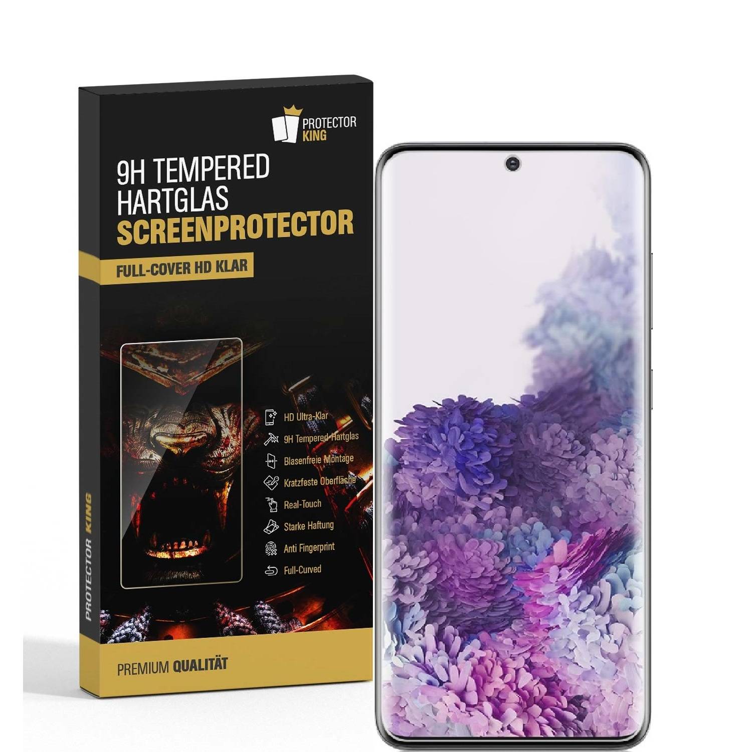 4x 9H Panzerglas für Samsung Galaxy S20 FULL CURVED Schutzfolie Schutzglas HD KLAR Displayschutz Panzerfolie Displayglas Tempered Echtglas Hartglas