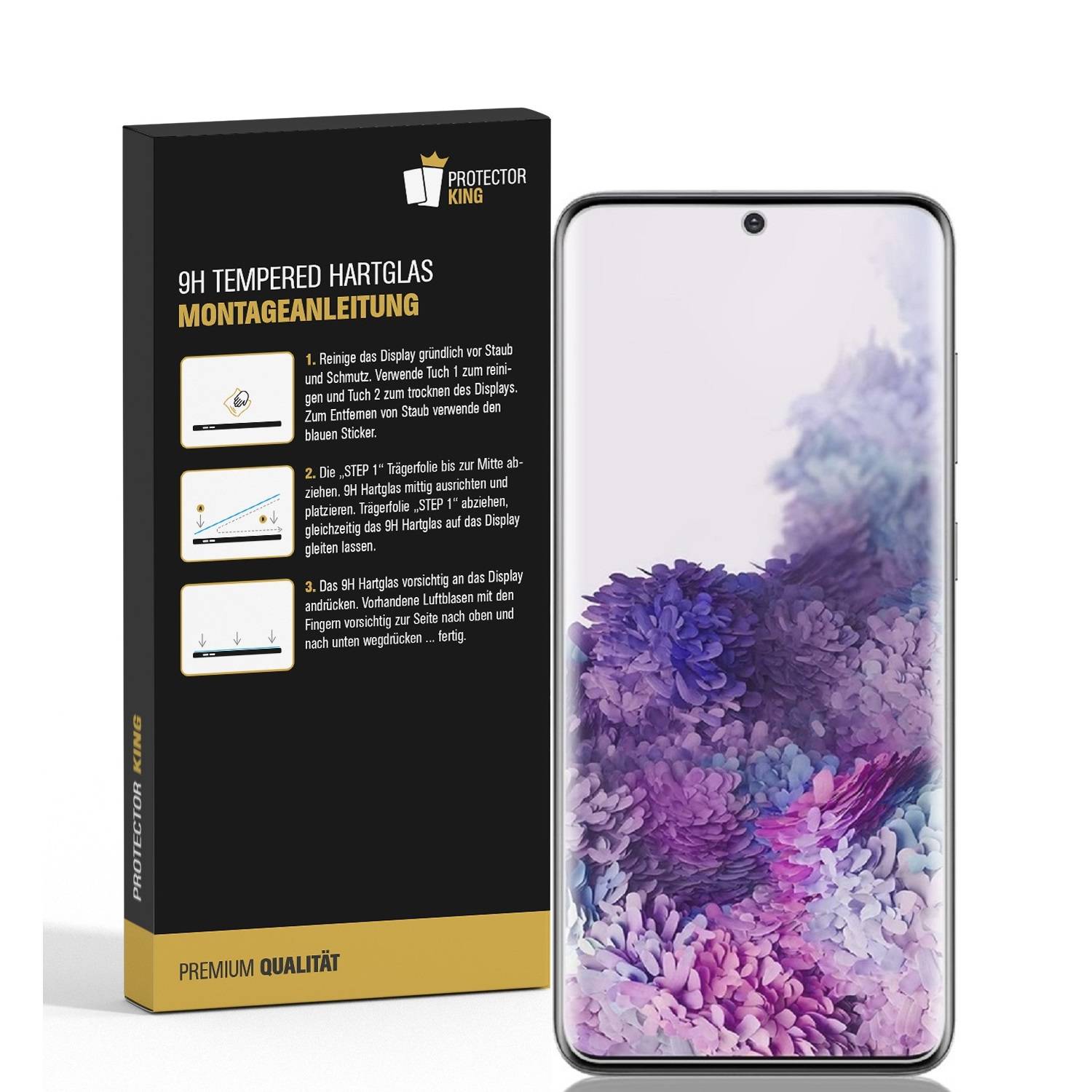 4x 9H Panzerglas für Samsung Galaxy S20 FULL CURVED Schutzfolie Schutzglas HD KLAR Displayschutz Panzerfolie Displayglas Tempered Echtglas Hartglas