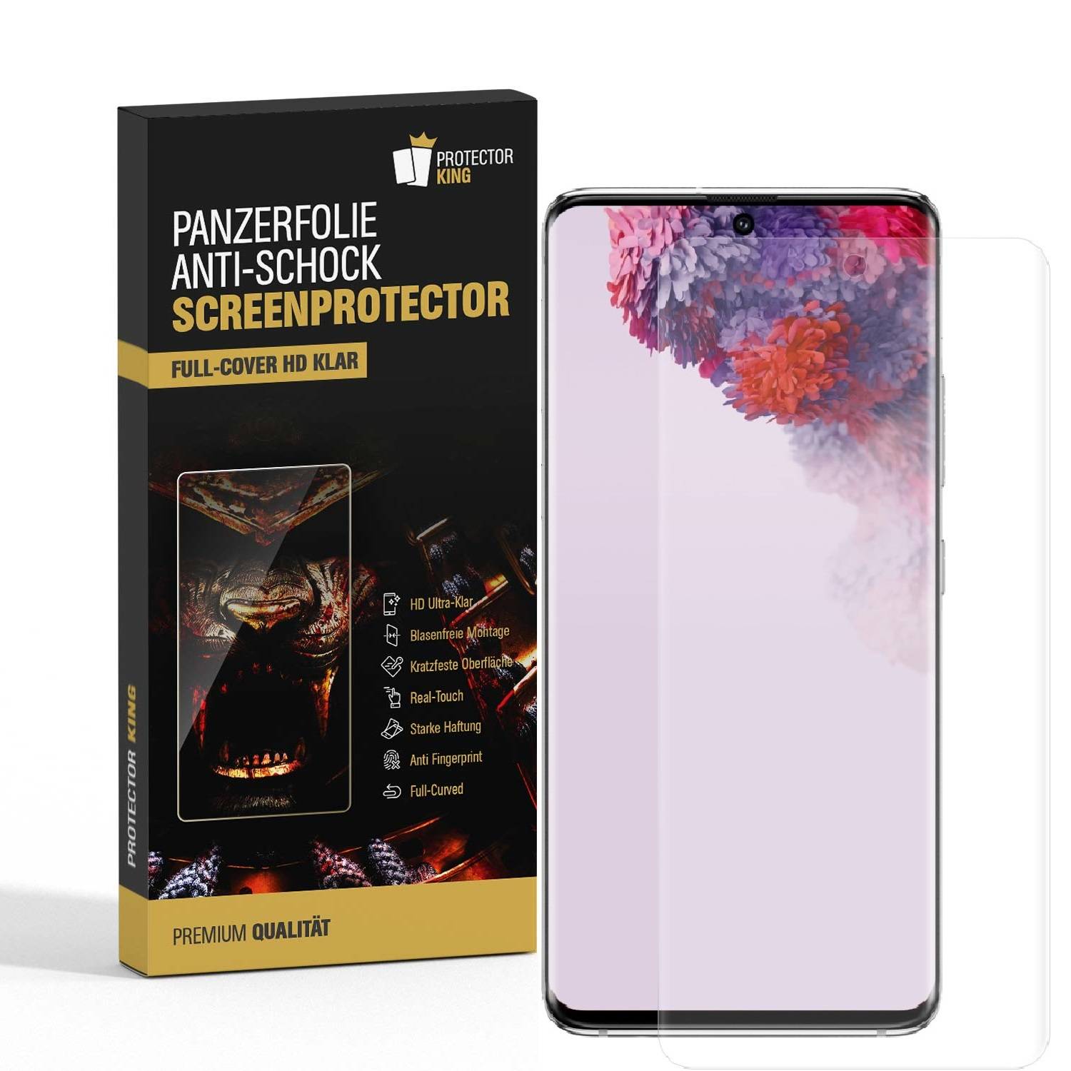 5x 9H Nano-Glass für Samsung Galaxy S21 Ultra FULL CURVED 3D KLAR Anti-Shock Anti-Bruch Anti-Stoß Anti-Schmutz Panzernanoglas Displayschutz Schutzfo