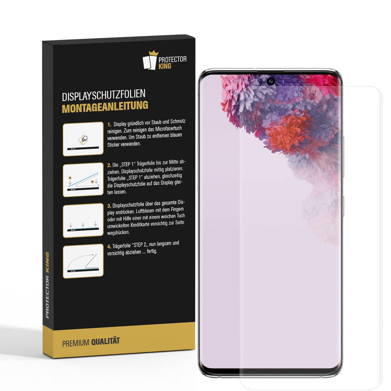 5x 9H Nano-Glass für Samsung Galaxy S20 FULL CURVED 3D KLAR Anti-Shock Anti-Bruch Anti-Stoß Anti-Schmutz Panzernanoglas Displayschutz Schutzfolie Pa