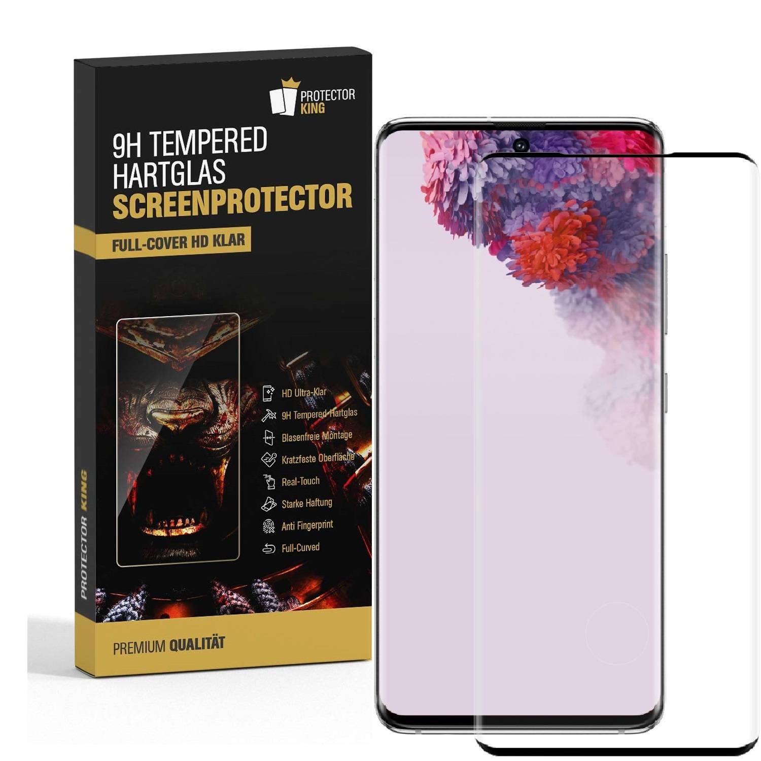 4x 9H Hartglas für Samsung Galaxy S20 Ultra FULL CURVED Schutzfolie Schutzglas SW Klar Displayschutz Panzerfolie Displayglas Tempered Glasfolie