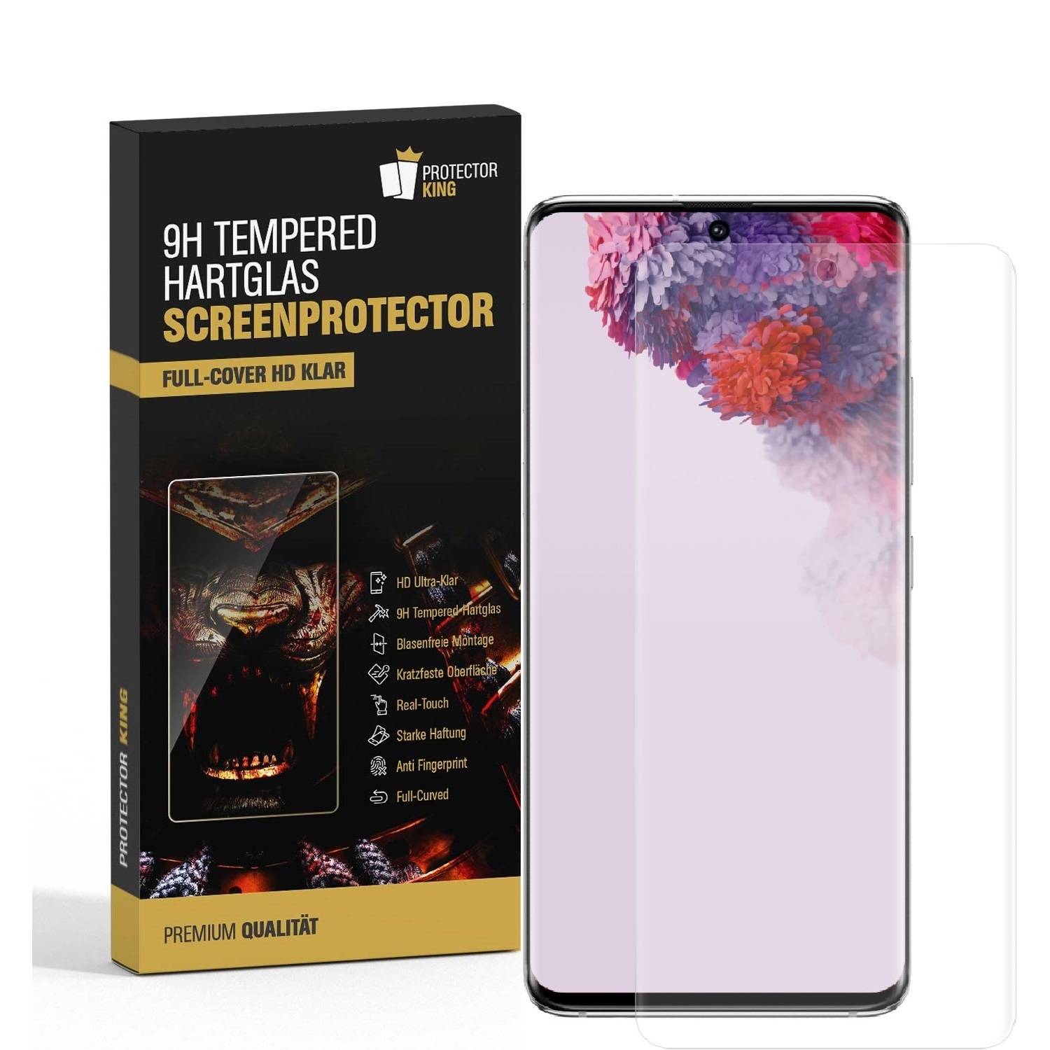 1x 9H Hartglas für Samsung Galaxy S20 Plus FULL CURVED Schutzfolie Schutzglas Klar Displayschutz Panzerfolie Displayglas Tempered Glasfolie