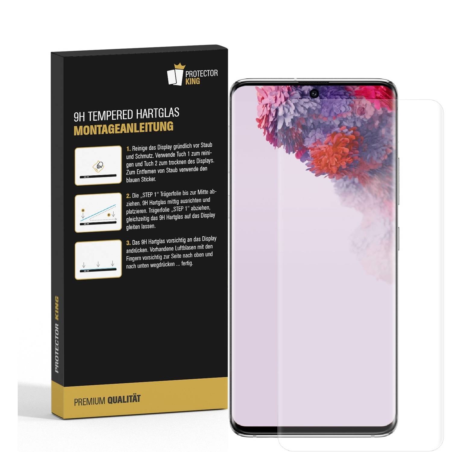 1x 9H Hartglas für Samsung Galaxy S20 Plus FULL CURVED Schutzfolie Schutzglas Klar Displayschutz Panzerfolie Displayglas Tempered Glasfolie