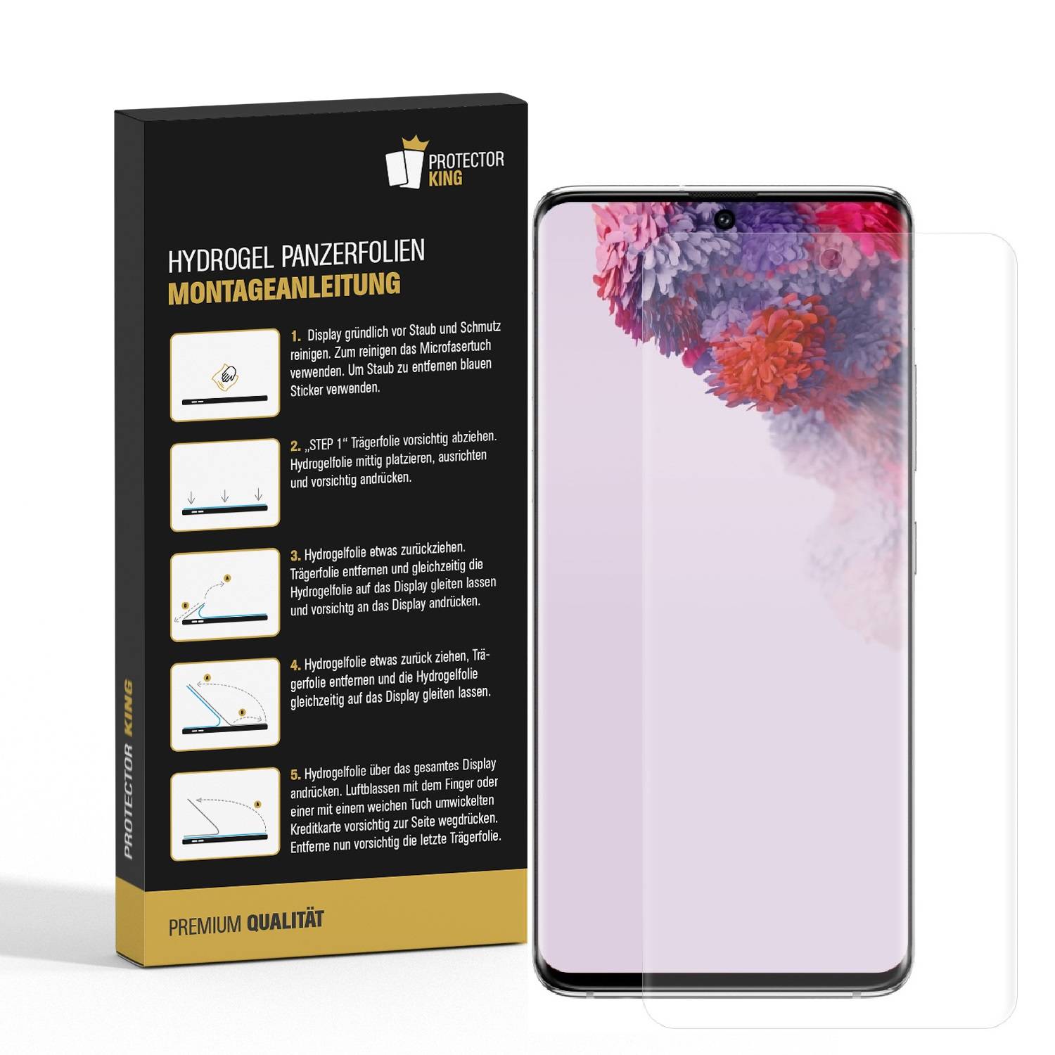 6x Hydrogel-Glass für Samsung Galaxy S20 Selbstheilend für Micro Kratzer 3D KLAR Panzerfolie Displayschutz Schutzfolie Screen-Protector