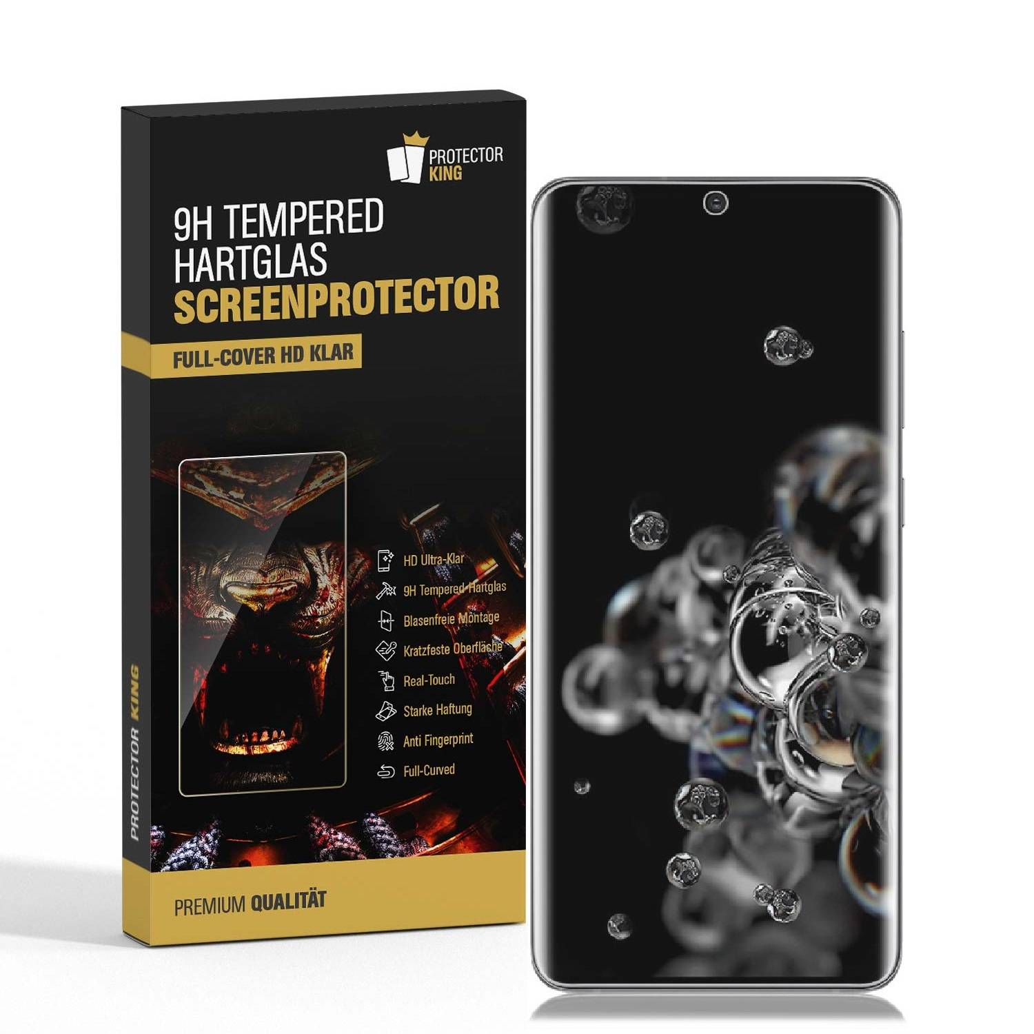 4x 9H Hartglas für Samsung Galaxy S20 Ultra FULL CURVED Schutzfolie Schutzglas Klar Displayschutz Panzerfolie Displayglas Tempered Glasfolie