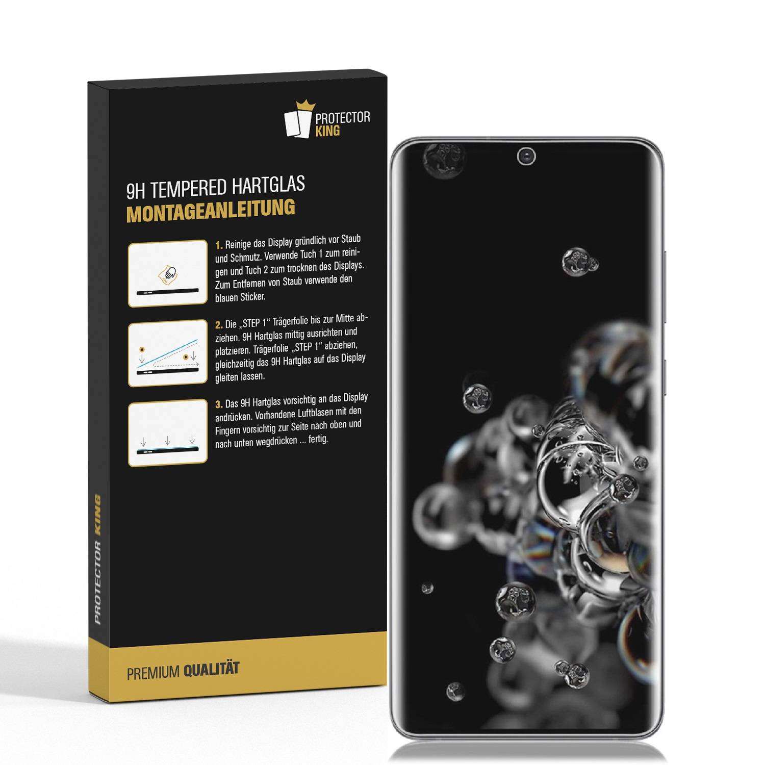 4x 9H Hartglas für Samsung Galaxy S20 Ultra FULL CURVED Schutzfolie Schutzglas Klar Displayschutz Panzerfolie Displayglas Tempered Glasfolie