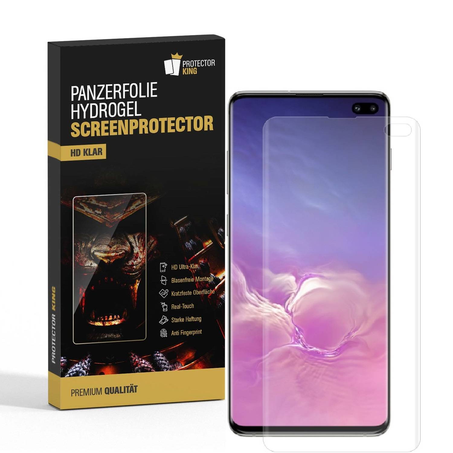 3x Hydrogel-Glass für Samsung Galaxy S10 Plus Selbstheilend für Micro Kratzer 3D KLAR Panzerfolie Displayschutz Schutzfolie Screen-Protector