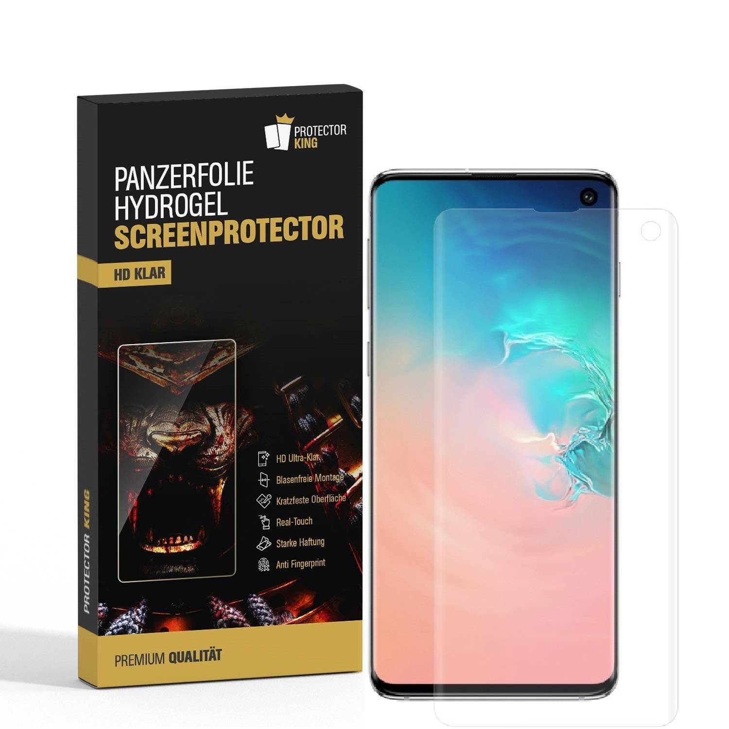 3x Hydrogel-Glass für Samsung Galaxy S10 Selbstheilend für Micro Kratzer 3D KLAR Panzerfolie Displayschutz Schutzfolie Screen-Protector