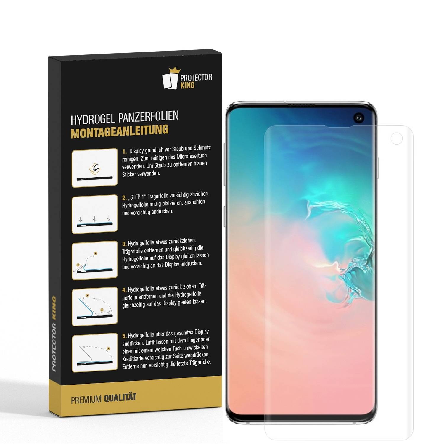 1x Hydrogel-Glass für Samsung Galaxy S10 Selbstheilend für Micro Kratzer 3D KLAR Panzerfolie Displayschutz Schutzfolie Screen-Protector