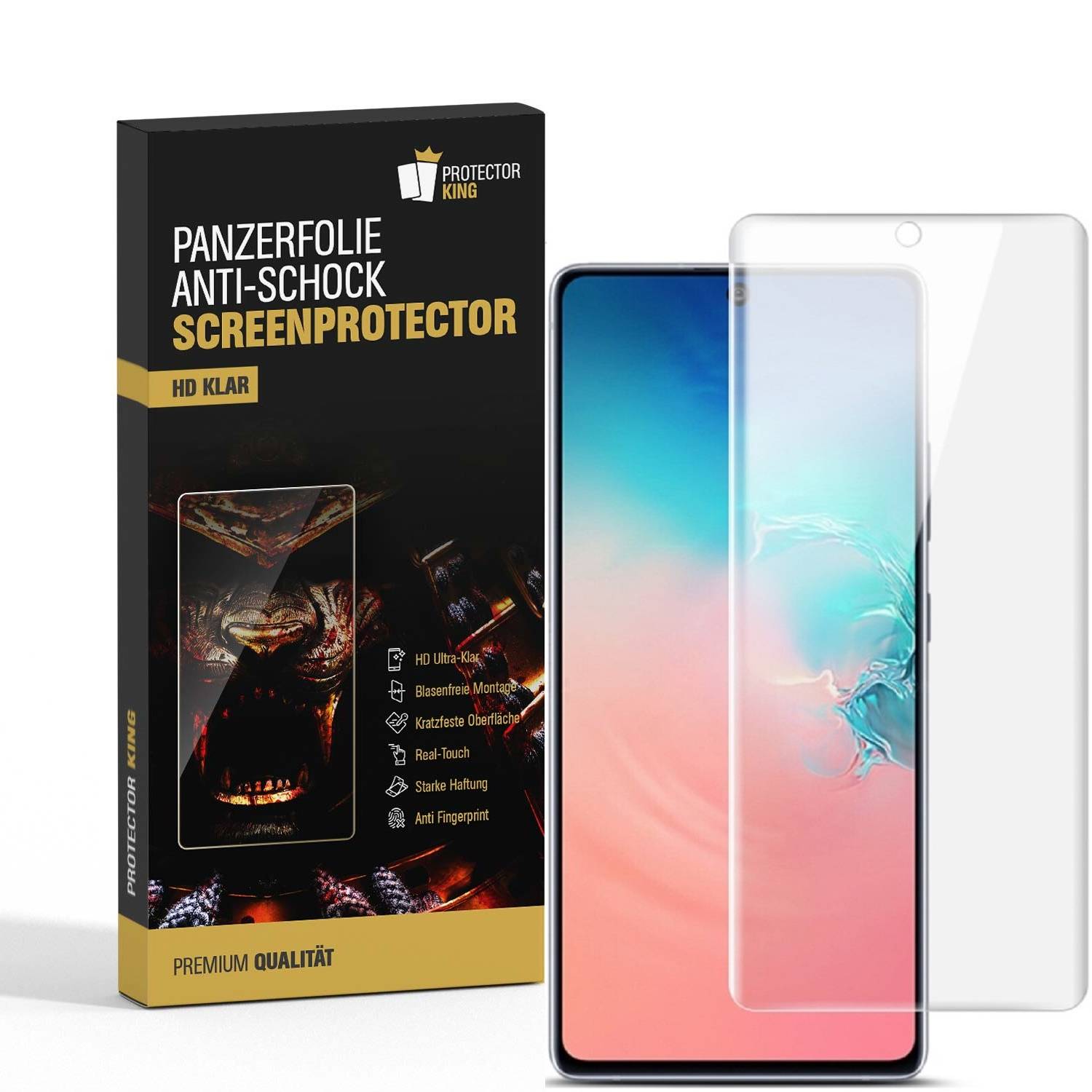 2x 9H Nano-Glass für Samsung Galaxy S10 Lite 3D KLAR Anti-Shock Anti-Bruch Anti-Stoß Anti-Schmutz Panzernanoglas Displayschutz Schutzfolie Panzerfol