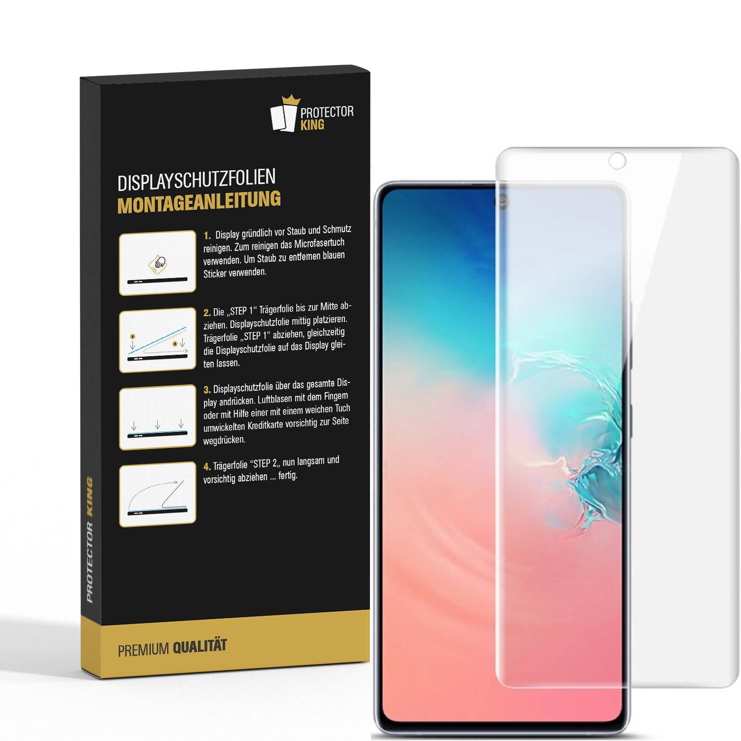 2x 9H Nano-Glass für Samsung Galaxy S10 Lite 3D KLAR Anti-Shock Anti-Bruch Anti-Stoß Anti-Schmutz Panzernanoglas Displayschutz Schutzfolie Panzerfol