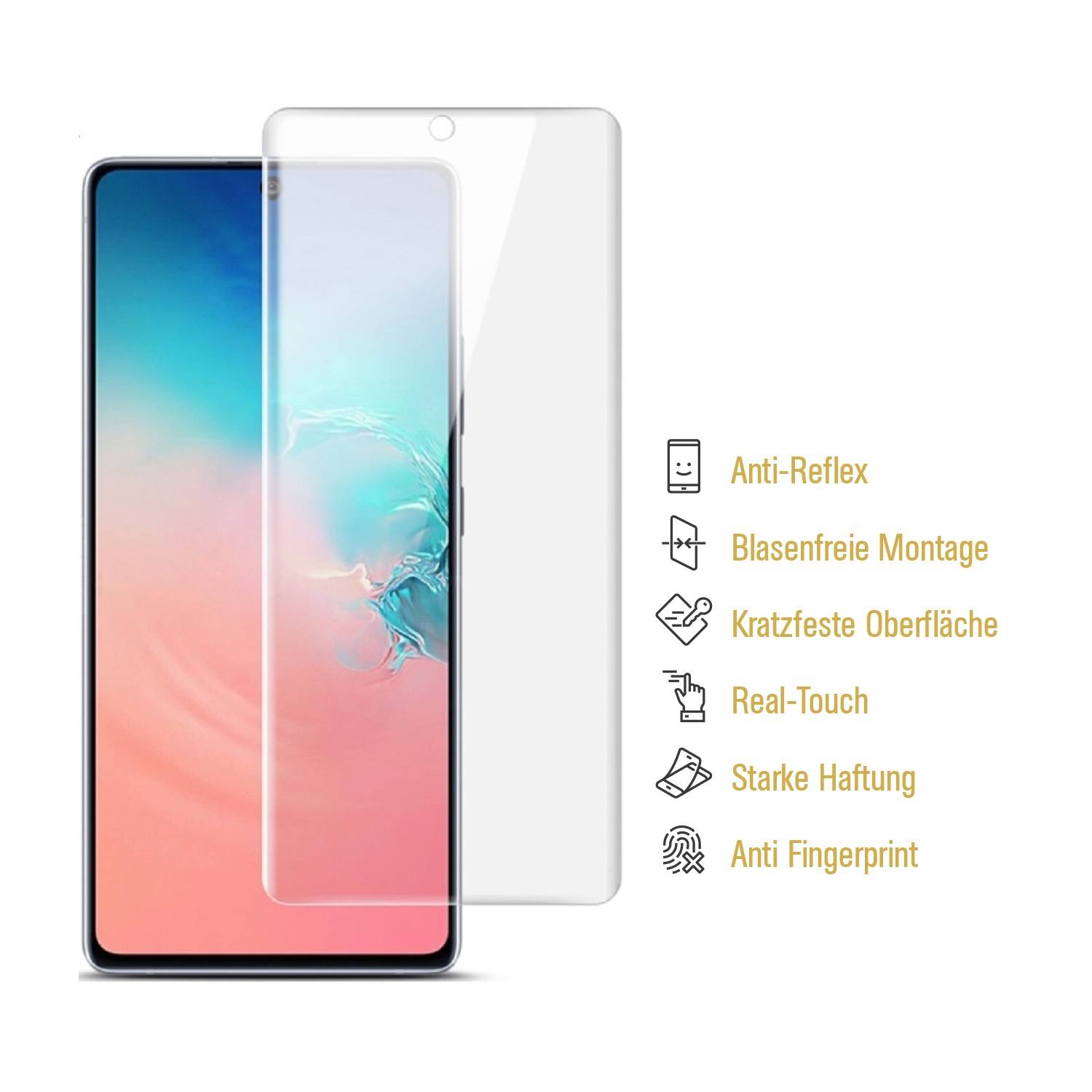 2x Panzerfolie für Samsung Galaxy S10 Lite ANTI-SCHOCK Displayschutzfolie MATT