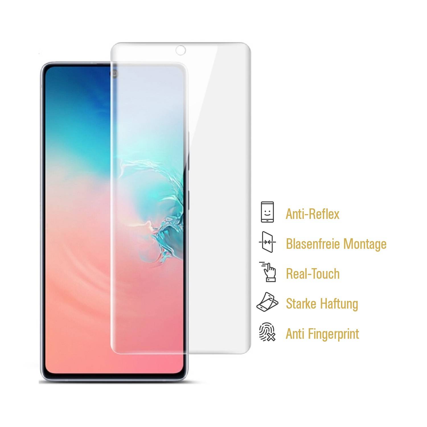 2x Displayschutzfolie für Samsung Galaxy S10 Lite ANTI-REFLEX Displayfolie MATT