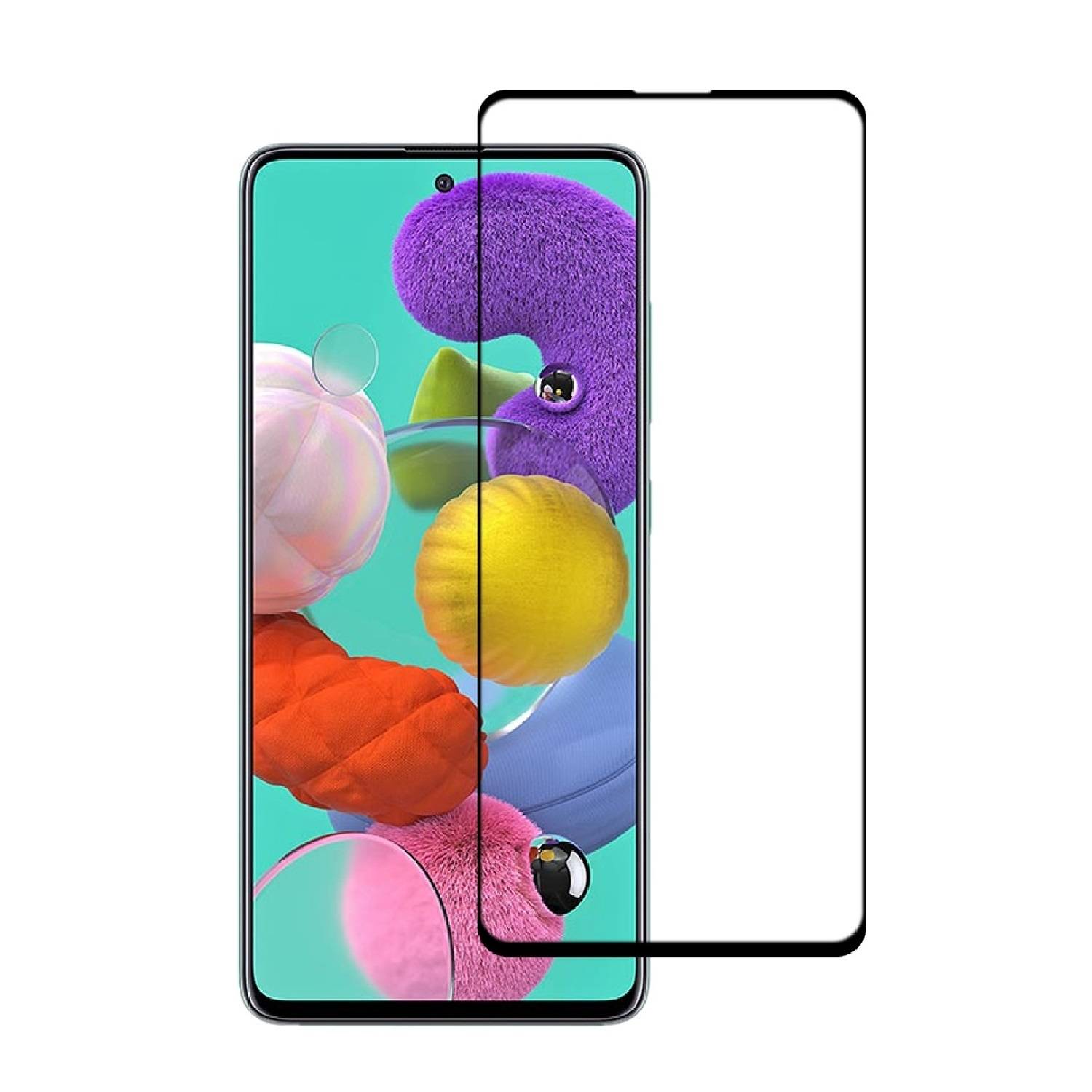 4x 9H Hartglas für Samsung Galaxy A51 FULL COVER Panzerfolie Displayschutz KLAR SW Panzerglas Schutzglas Schutzfolie