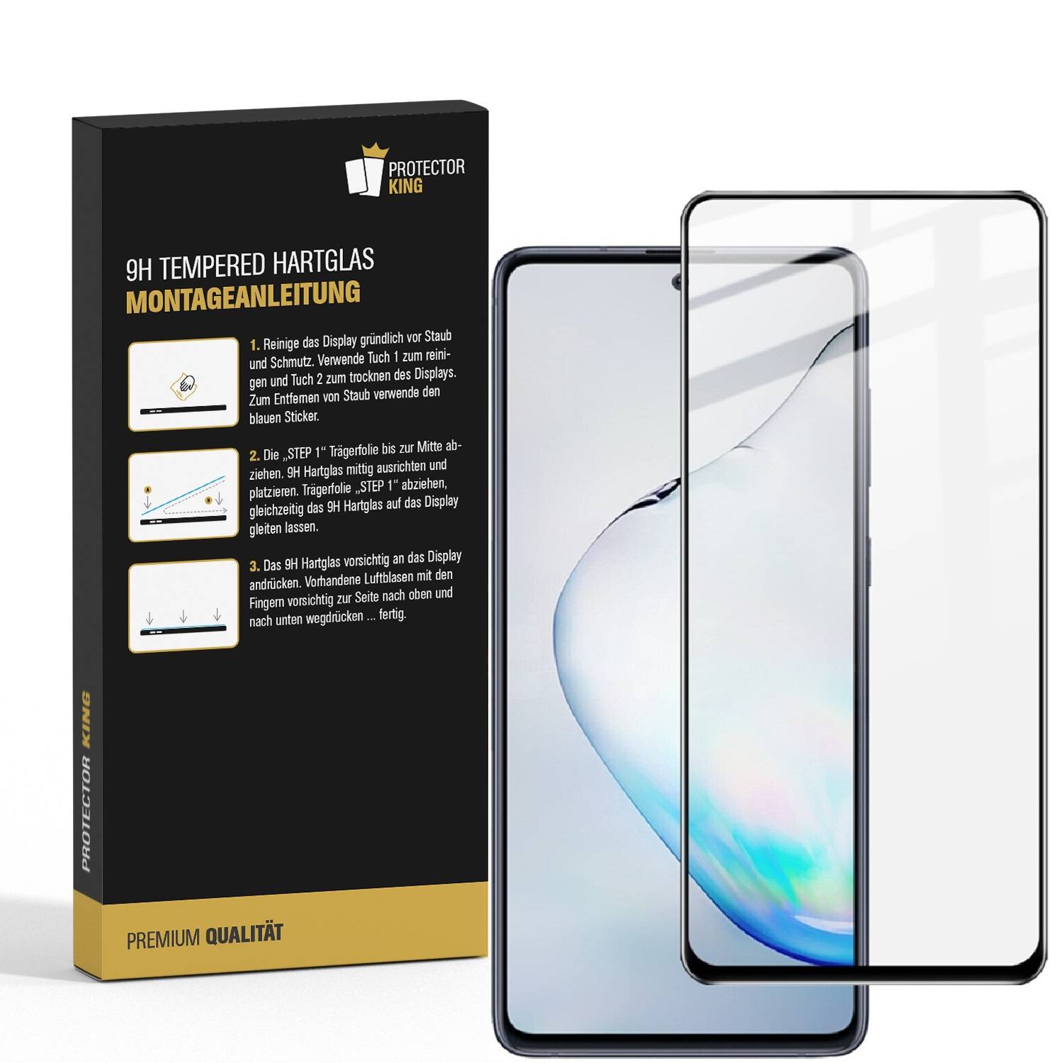 1x 9H Hartglas für Samsung Galaxy Note 10 Lite FULL COVER Schutzfolie Schutzglas Klar Displayglas Tempered Glasfolie Panzerglas Sicherheitsglas