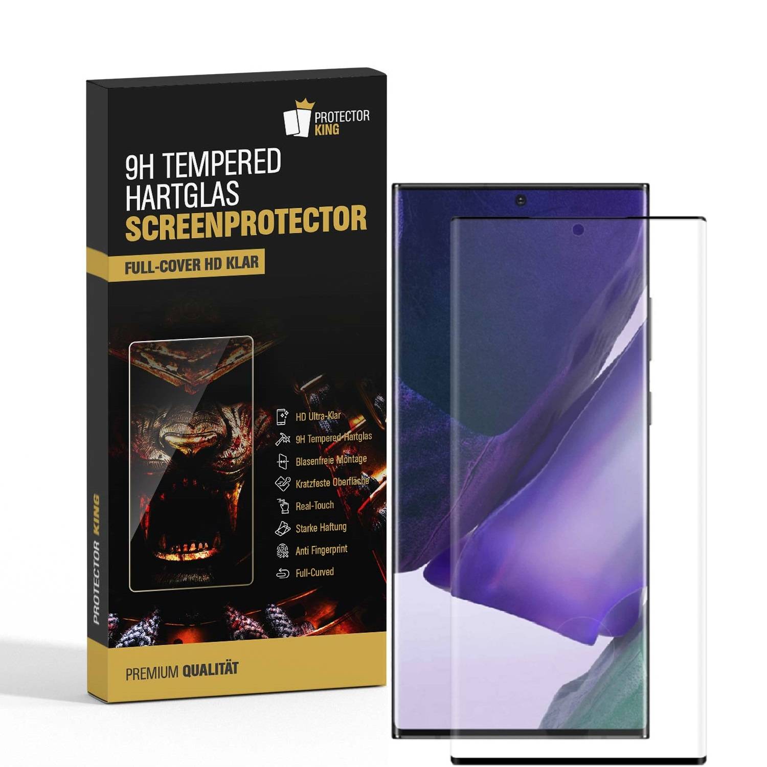 4x 9H Panzerglas für Samsung Galaxy Note 20 Ultra FULL CURVED Schutzfolie Schutzglas HD KLAR Hartglas Displayschutz Panzerfolie Displayglas Tempered