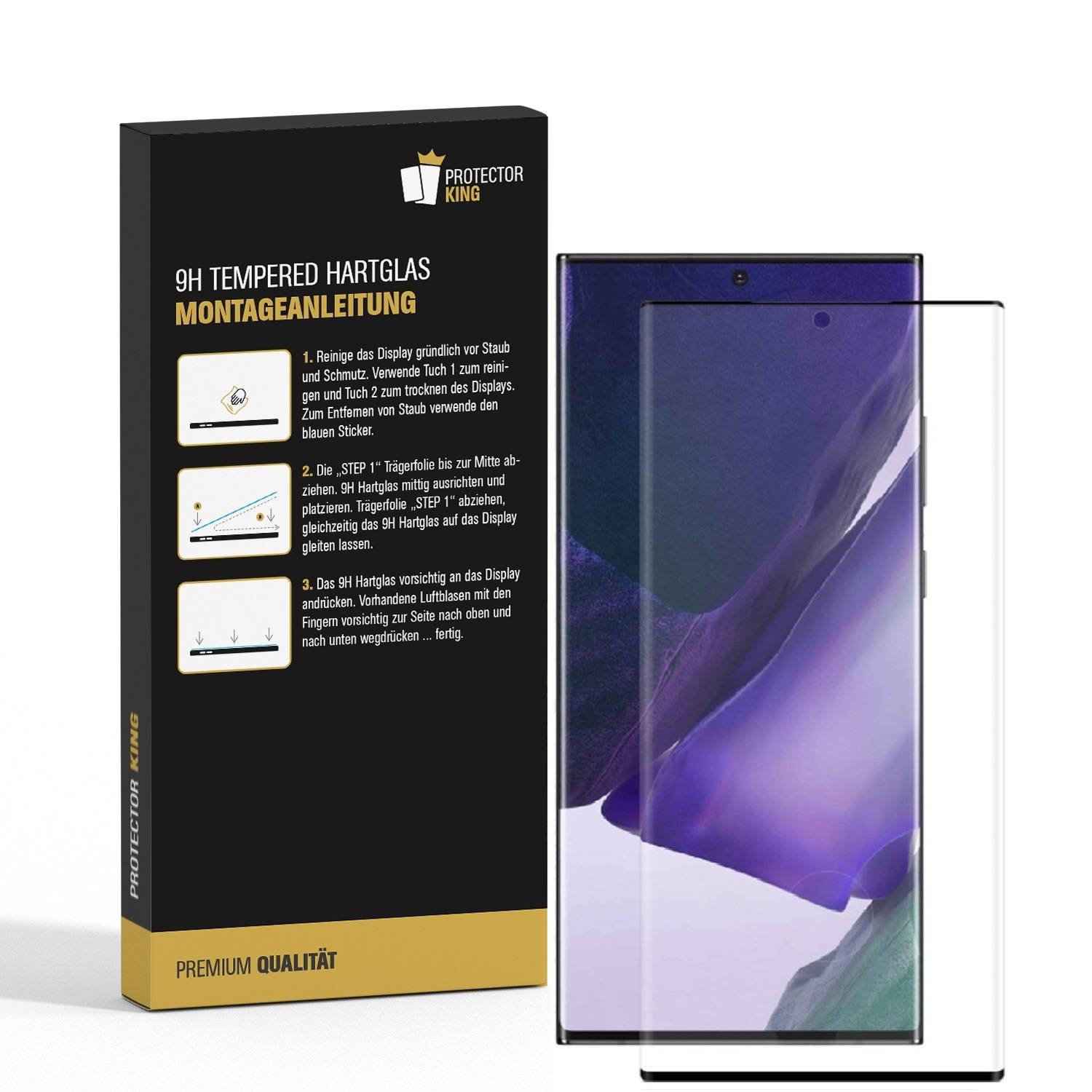 3x 9H Panzerglas für Samsung Galaxy Note 20 FULL CURVED 3D Klar Displayschutz Schutzfolie Schutzglas Panzerfolie Displayglas echtes Tempered
