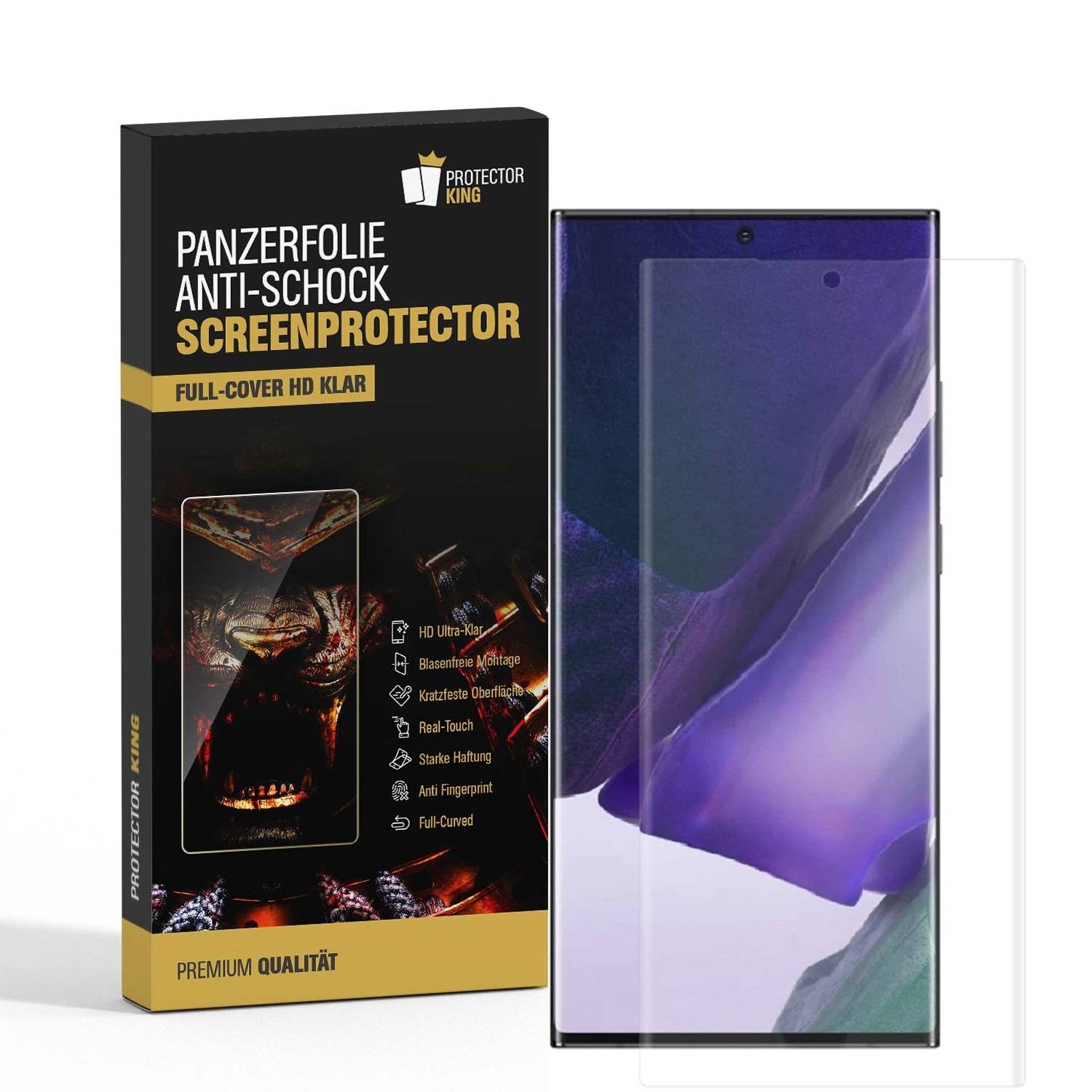3x 9H Nano-Glass für Samsung Galaxy Note 20 FULL COVER 3D KLAR Anti-Shock Anti-Bruch Anti-Stoß Anti-Schmutz Panzernanoglas Displayschutz Schutzfolie