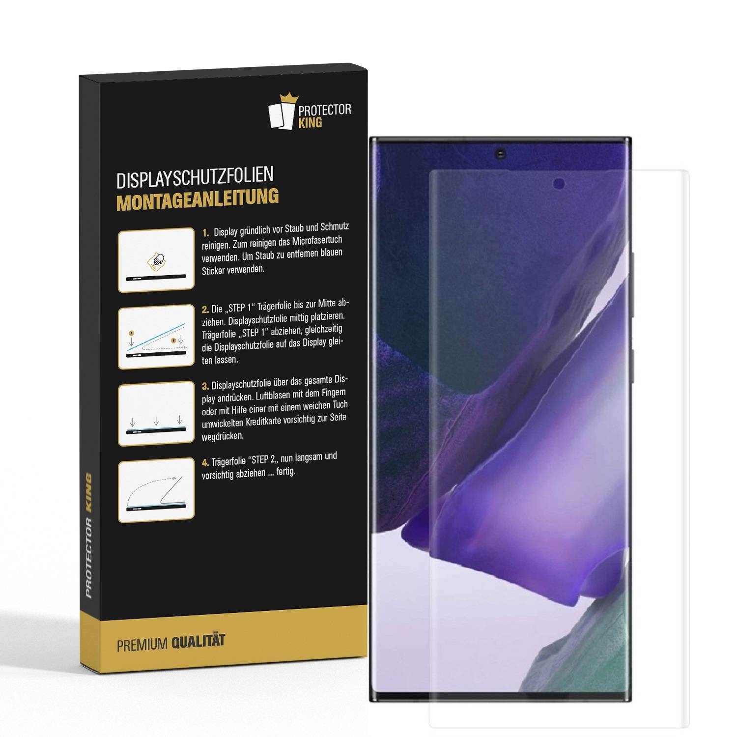 4x 9H Nano-Glass für Samsung Galaxy Note 20 FULL COVER 3D KLAR Anti-Shock Anti-Bruch Anti-Stoß Anti-Schmutz Panzernanoglas Displayschutz Schutzfolie