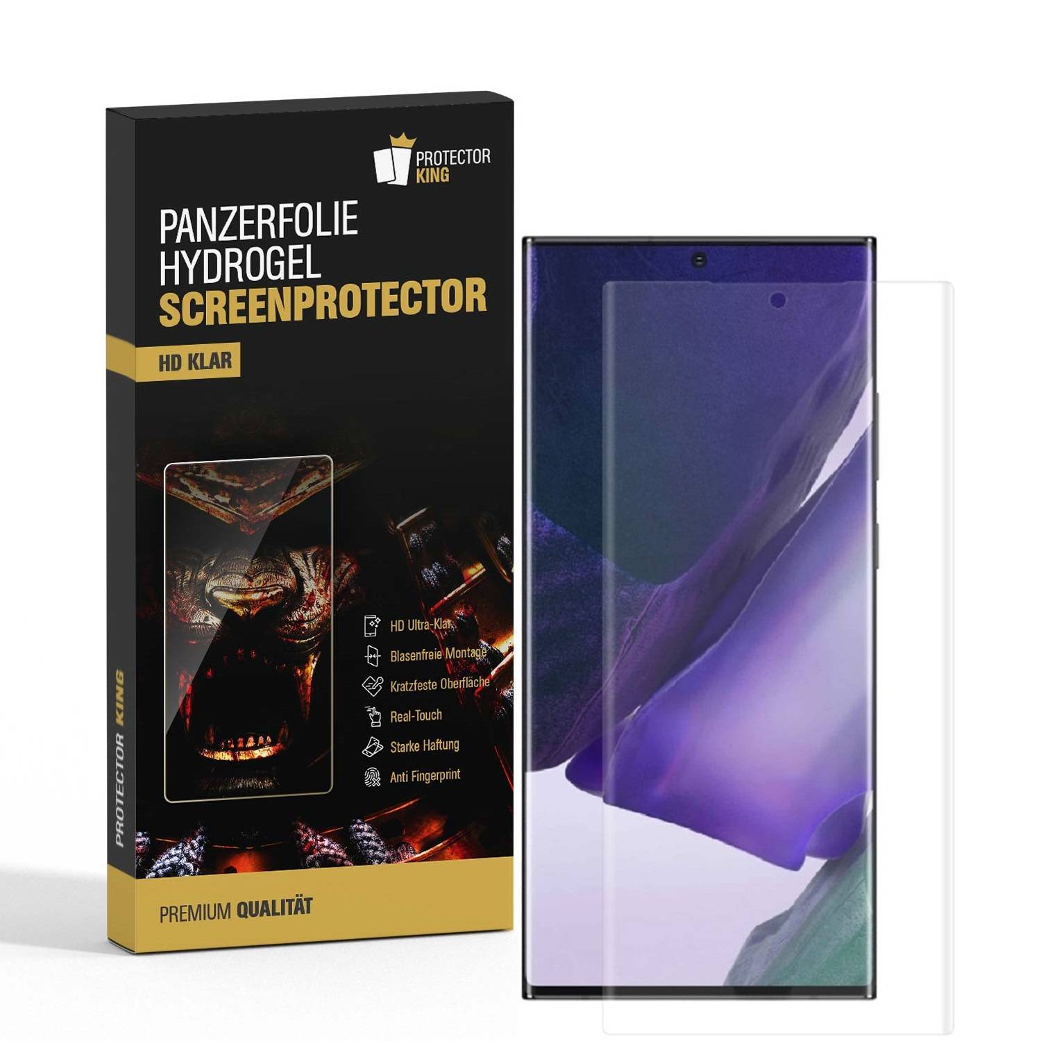 1x Hydrogel-Glass für Samsung Galaxy Note 20 Ultra Selbstheilend für Micro Kratzer 3D KLAR Panzerfolie Displayschutz Schutzfolie Screen-Protector