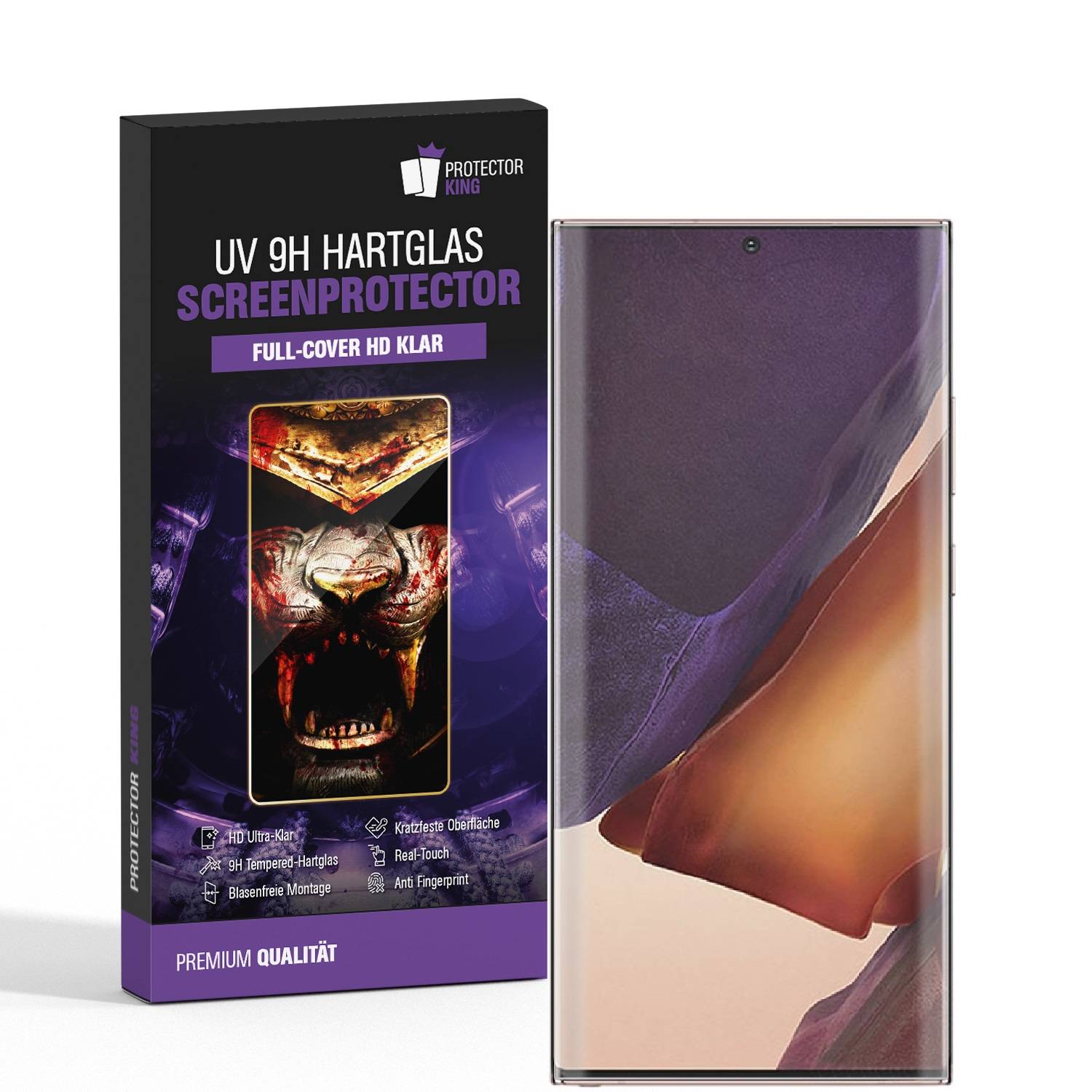 1x UV-Liquid 9H Panzerglas für Samsung Galaxy Note 20 Ultra 3D KLAR echtes Tempered Panzerhartglas Schutzglas Displayschutz Panzerfolie Schutzfolie