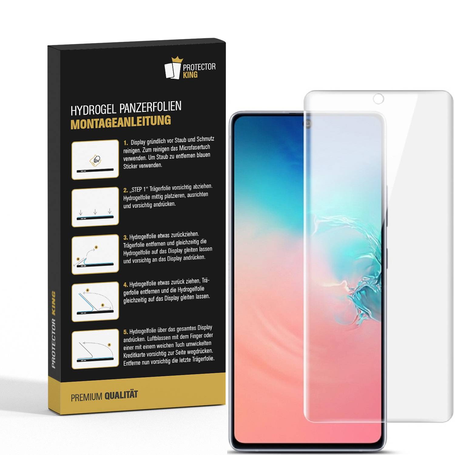 2x Hydrogel-Glass für Samsung Galaxy Note 10 Lite Selbstheilend für Micro Kratzer 3D KLAR Panzerfolie Displayschutz Schutzfolie Screen-Protector