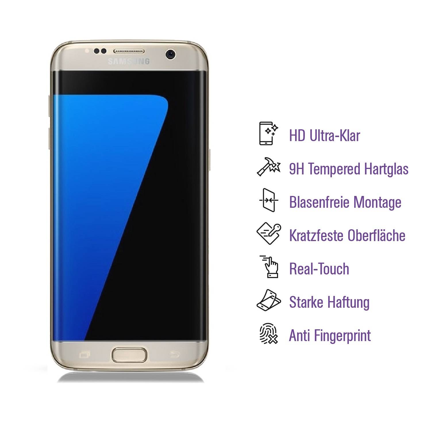 Kopie von 5x UV-Liquid 9H Panzerglas für Samsung Galaxy S7 Edge 3D KLAR echtes Tempered Panzerhartglas Schutzglas Displayschutz Panzerfolie